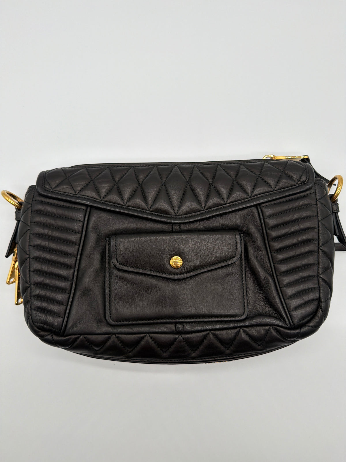 Miu Miu Nappa Matelassé Biker Shoulder Bag image 3