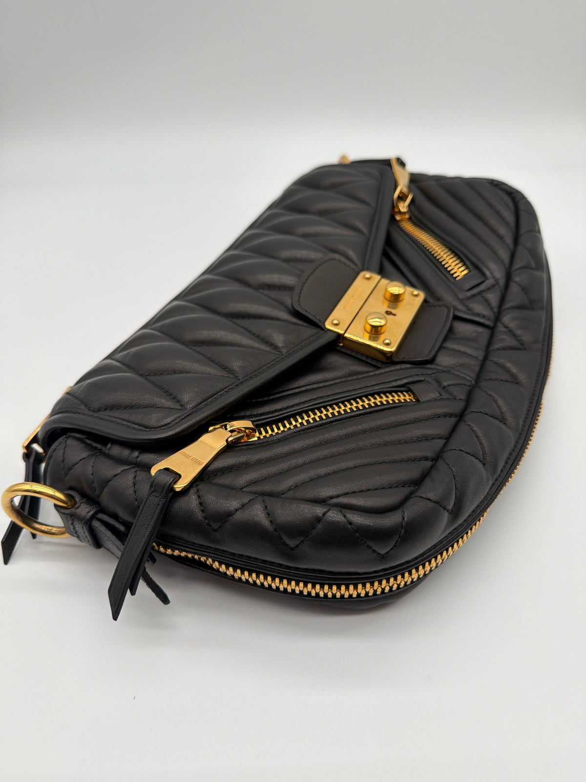  Miu Miu Nappa Matelassé Biker Shoulder Bag image 5