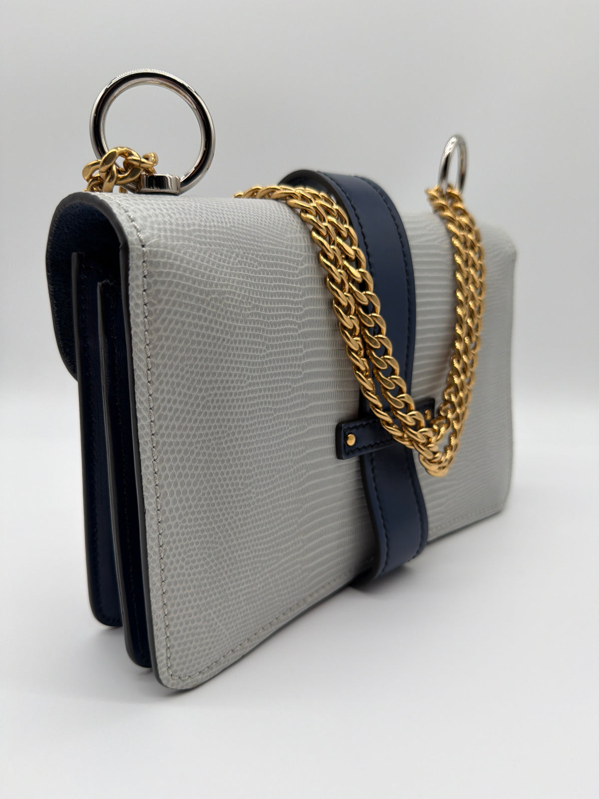 Chloé Crocodile Embossed Aby Chain Shoulder Bag image 3