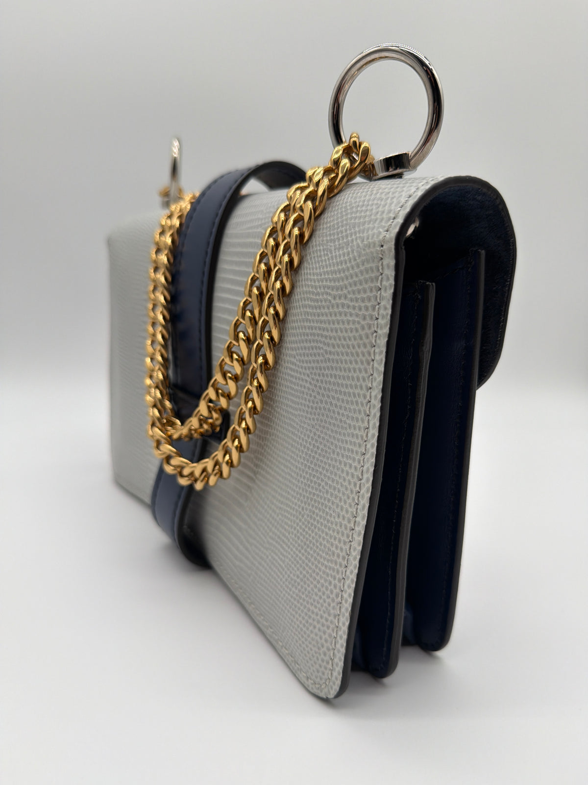 Chloé Crocodile Embossed Aby Chain Shoulder Bag image 4