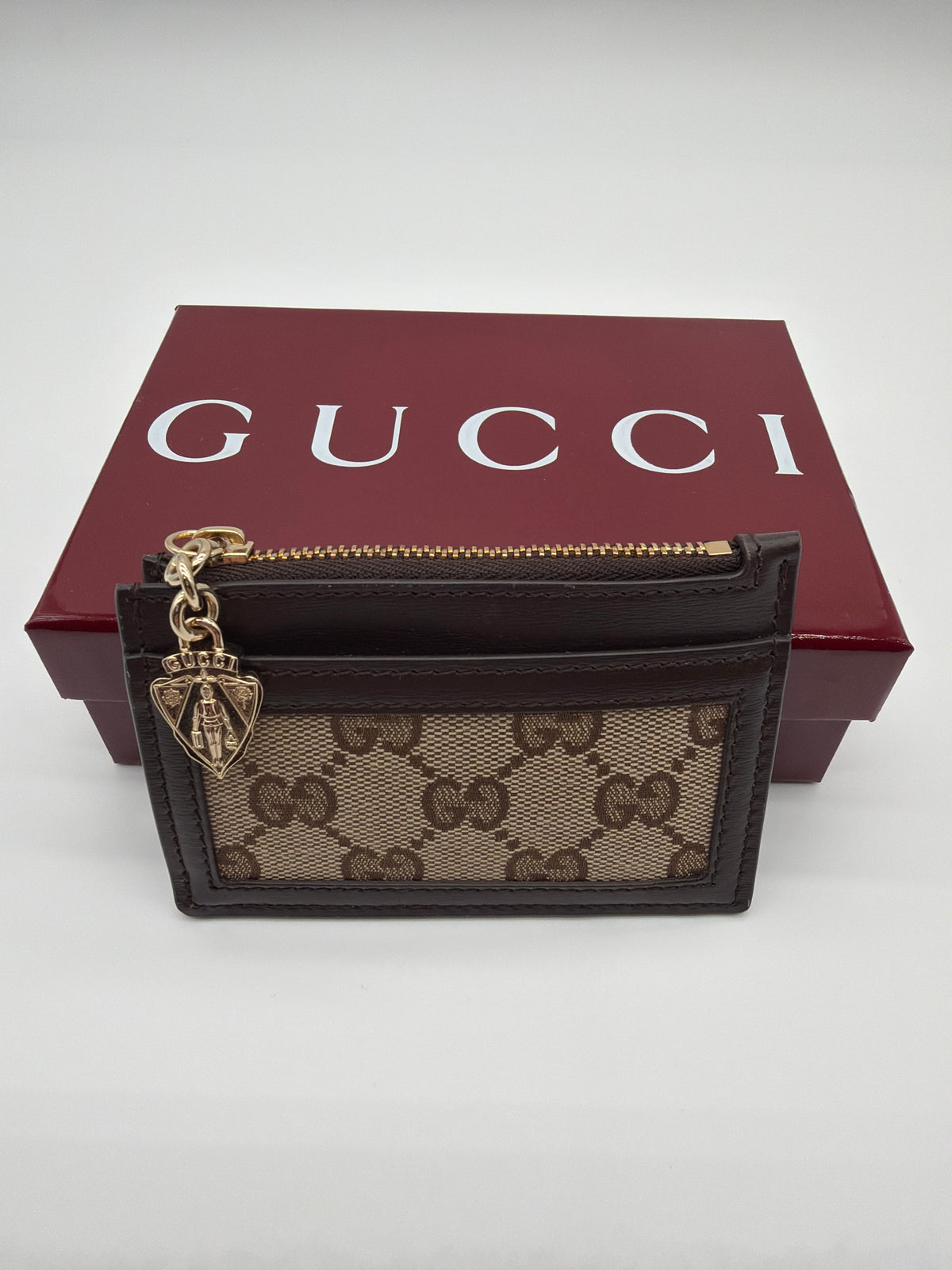 Gucci Luce Card Case Wallet crafted in beige and brown image 3