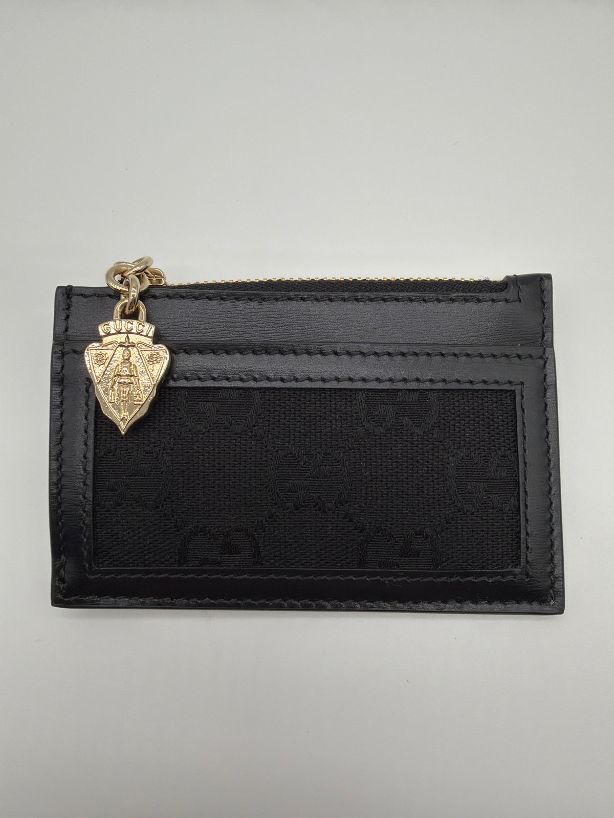 Gucci GG canvas and leather card case in black image 1