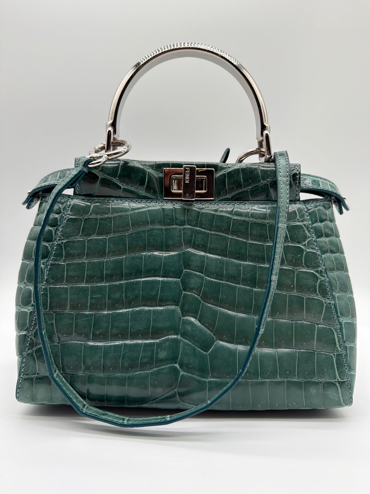  Fendi Peekaboo in green crocodile image 1