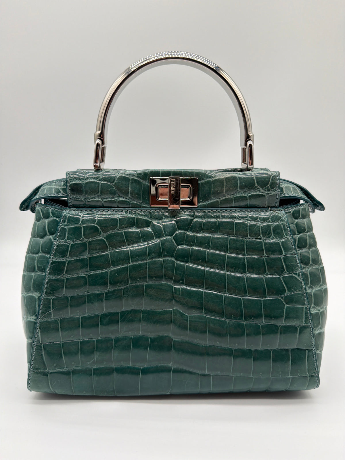  Fendi Peekaboo in green crocodile image 2
