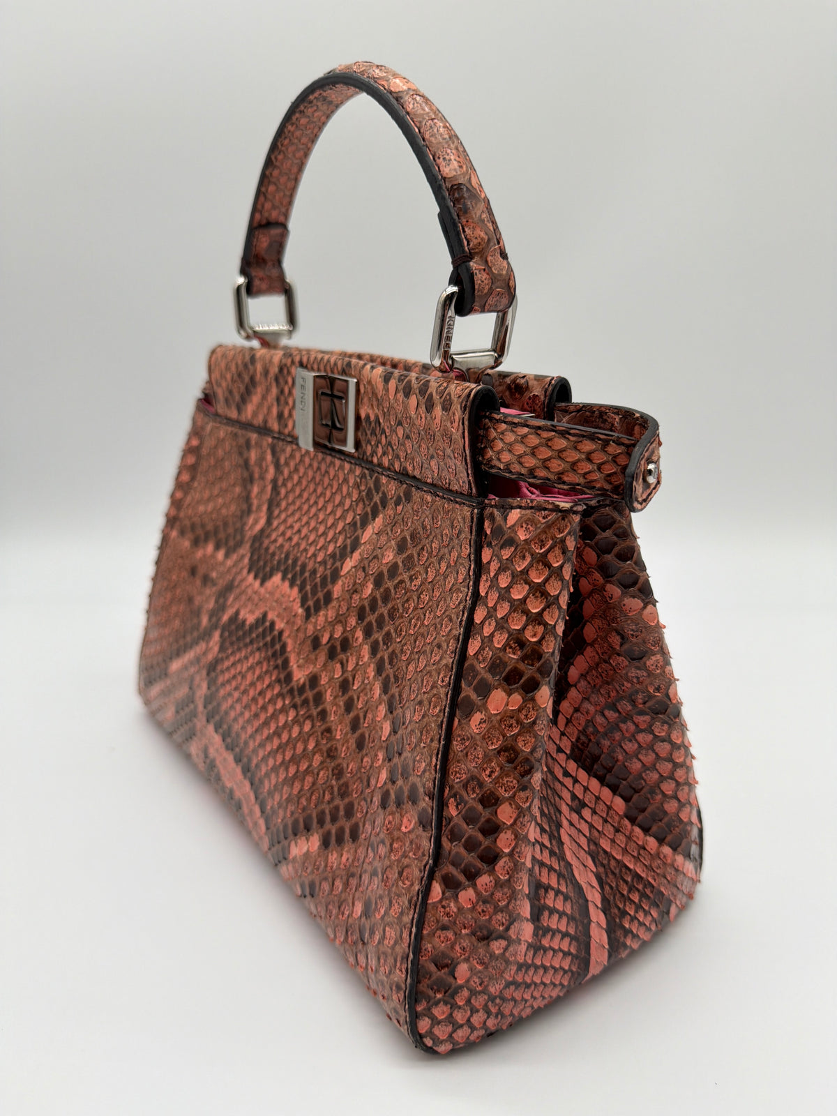 Fendi Mini Peekaboo in pink and coral python  image 2