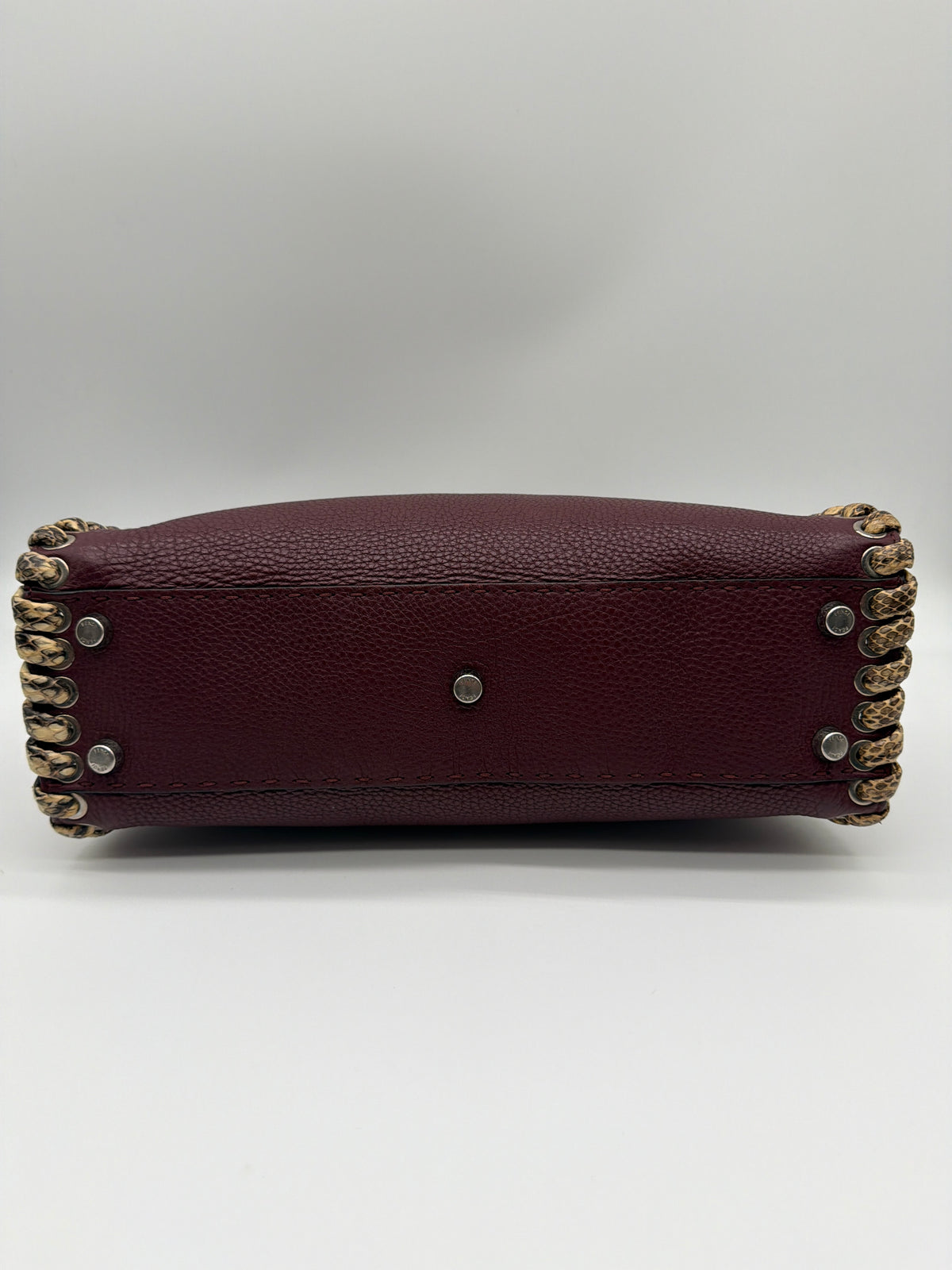 Fendi Peekaboo in burgundy with elaphe snakeskin lace-up image 3
