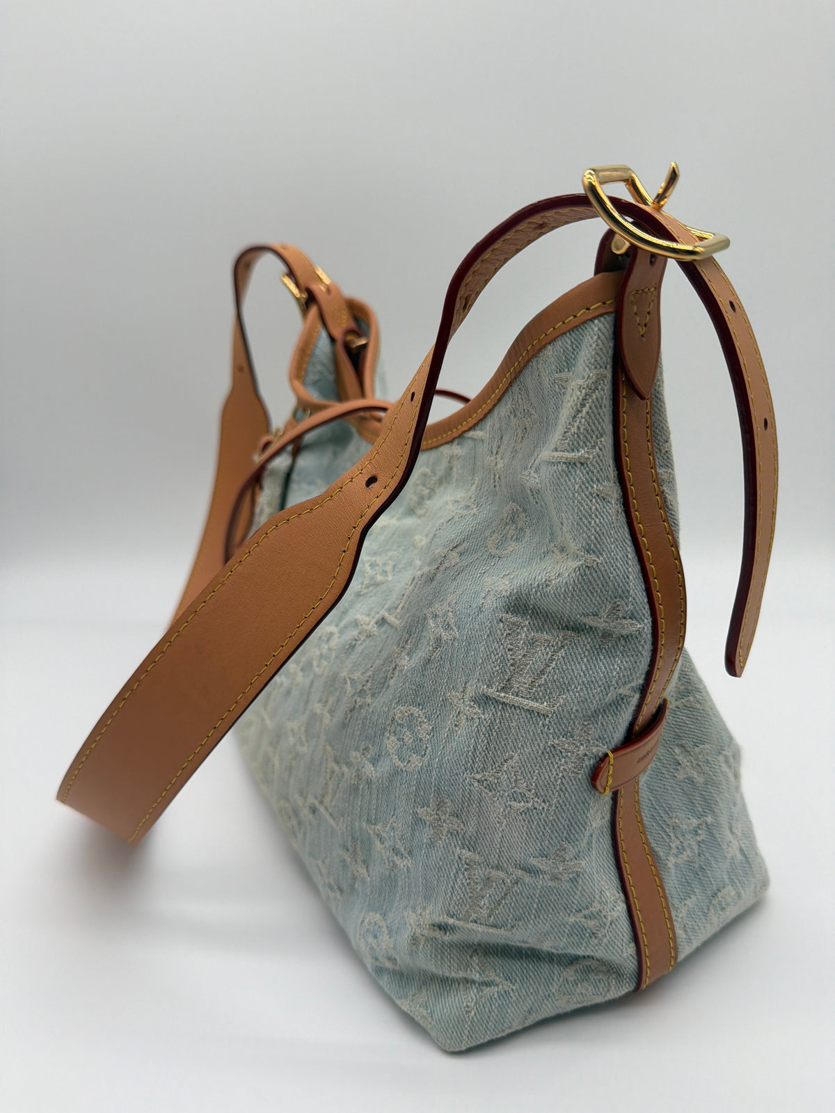 Louis Vuitton Monogram Denim CarryAll PM in sky blue denim image 2