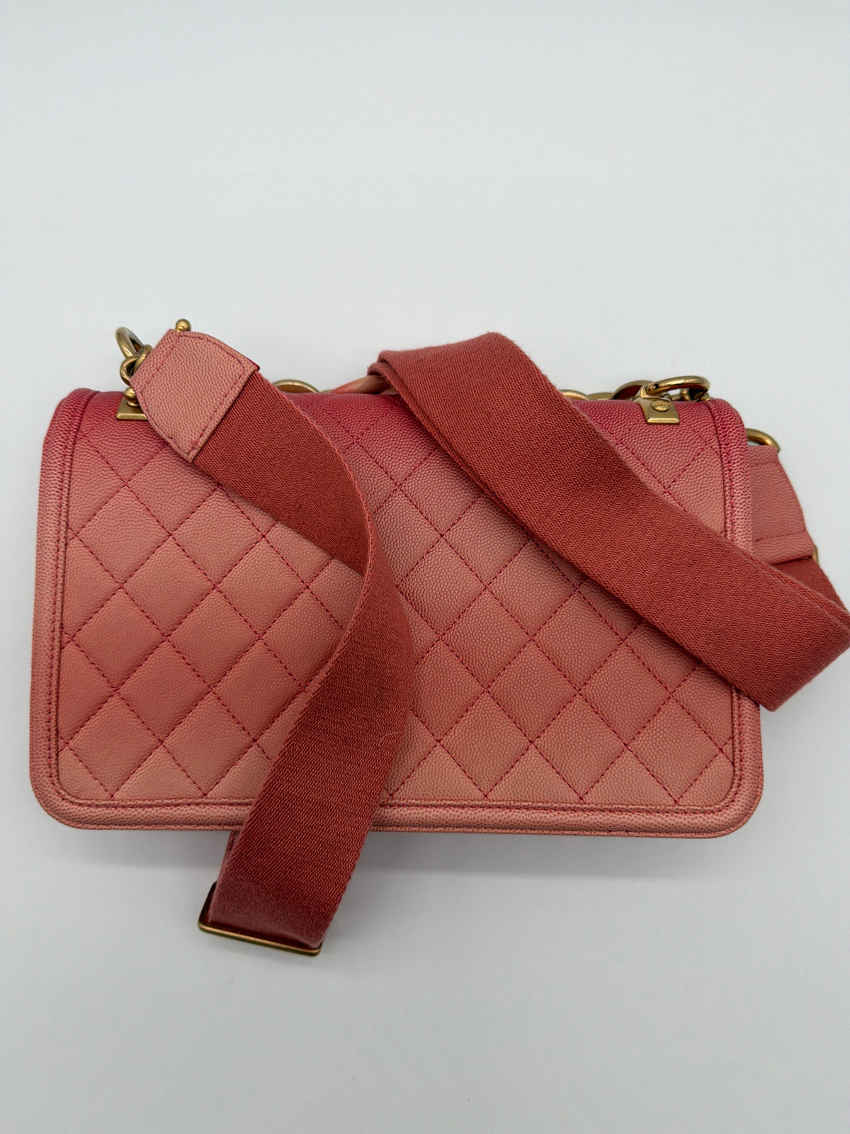Chanel Sunset On The Sea in coral-to-pink ombré quilted caviar image 2