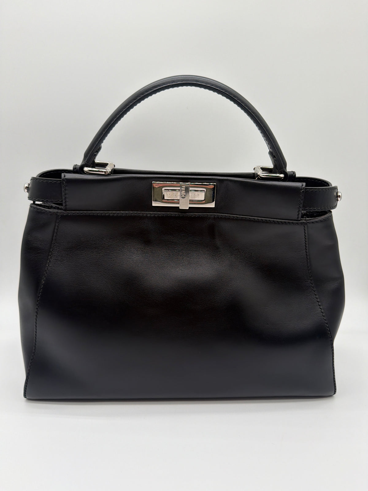 Fendi Monsters Peekaboo bag in black leather image 2