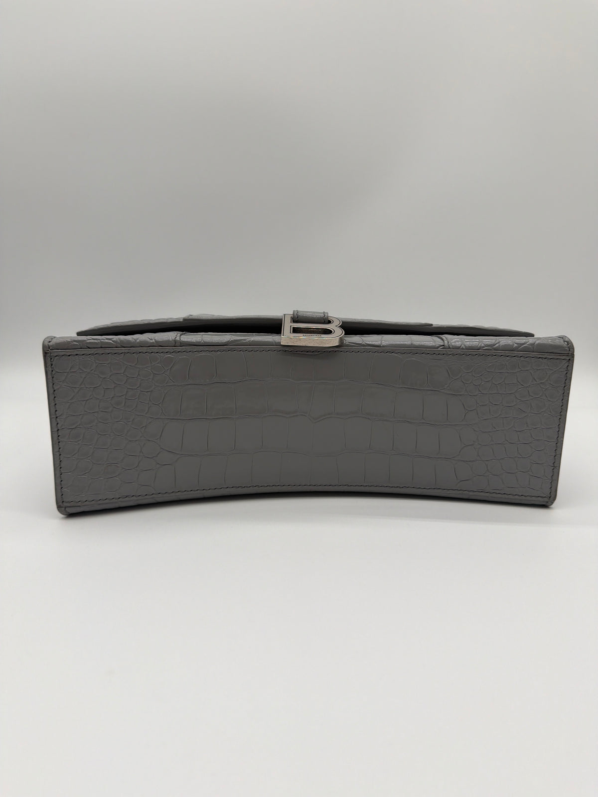 Balenciaga Shiny Calfskin Crocodile Embossed Hourglass Top Handle image 5