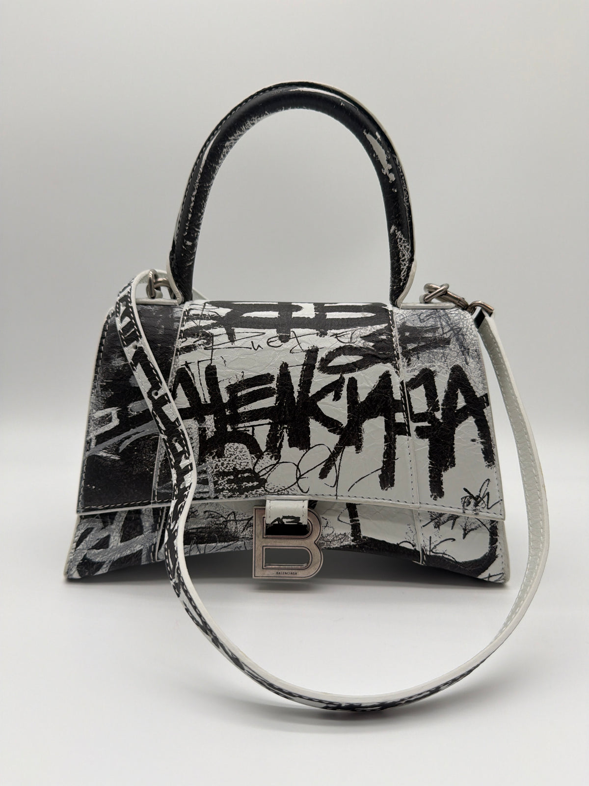Balenciaga Smooth Calfskin Graffiti Hourglass Top Handle image 1