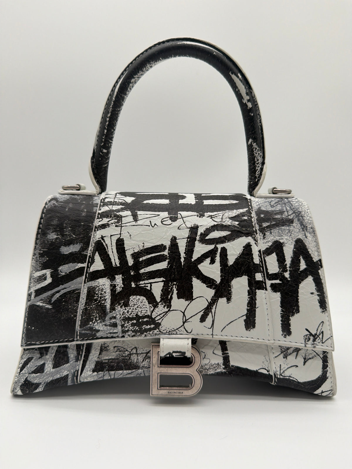 Balenciaga Smooth Calfskin Graffiti Hourglass Top Handle image 2