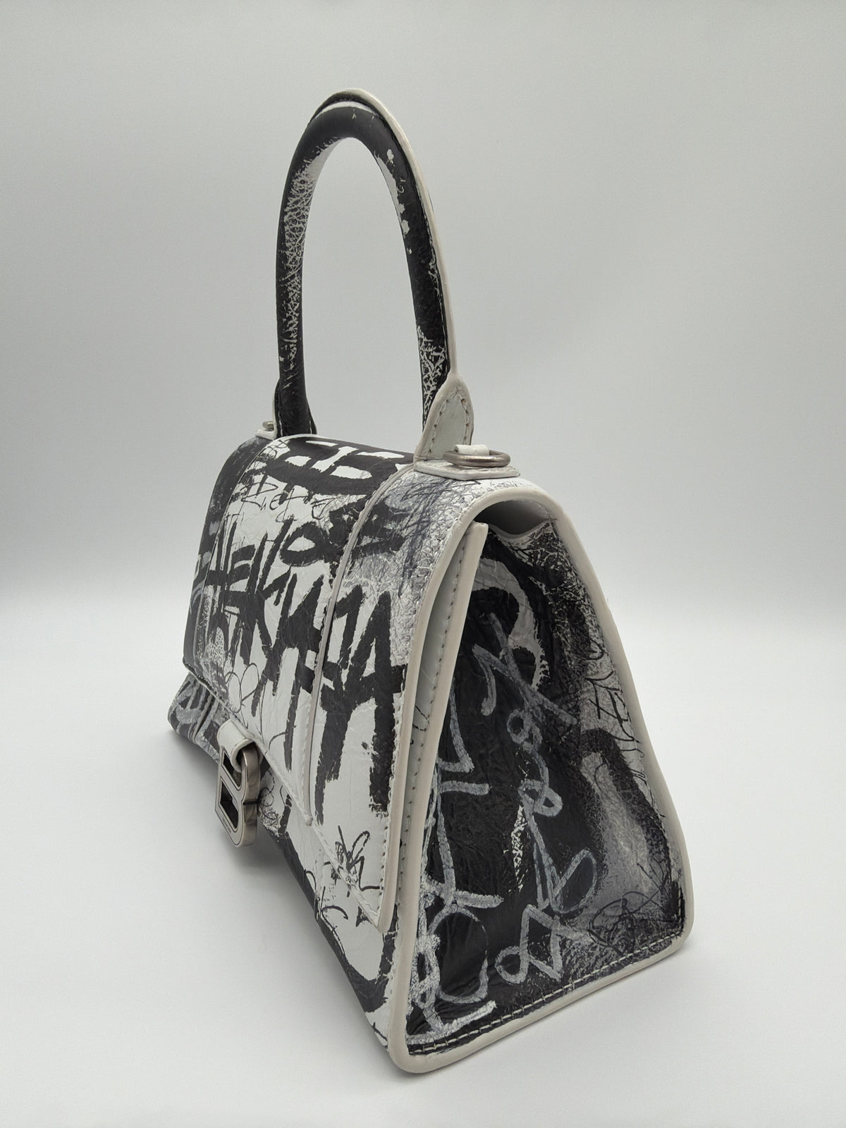 Balenciaga Smooth Calfskin Graffiti Hourglass Top Handle image 3