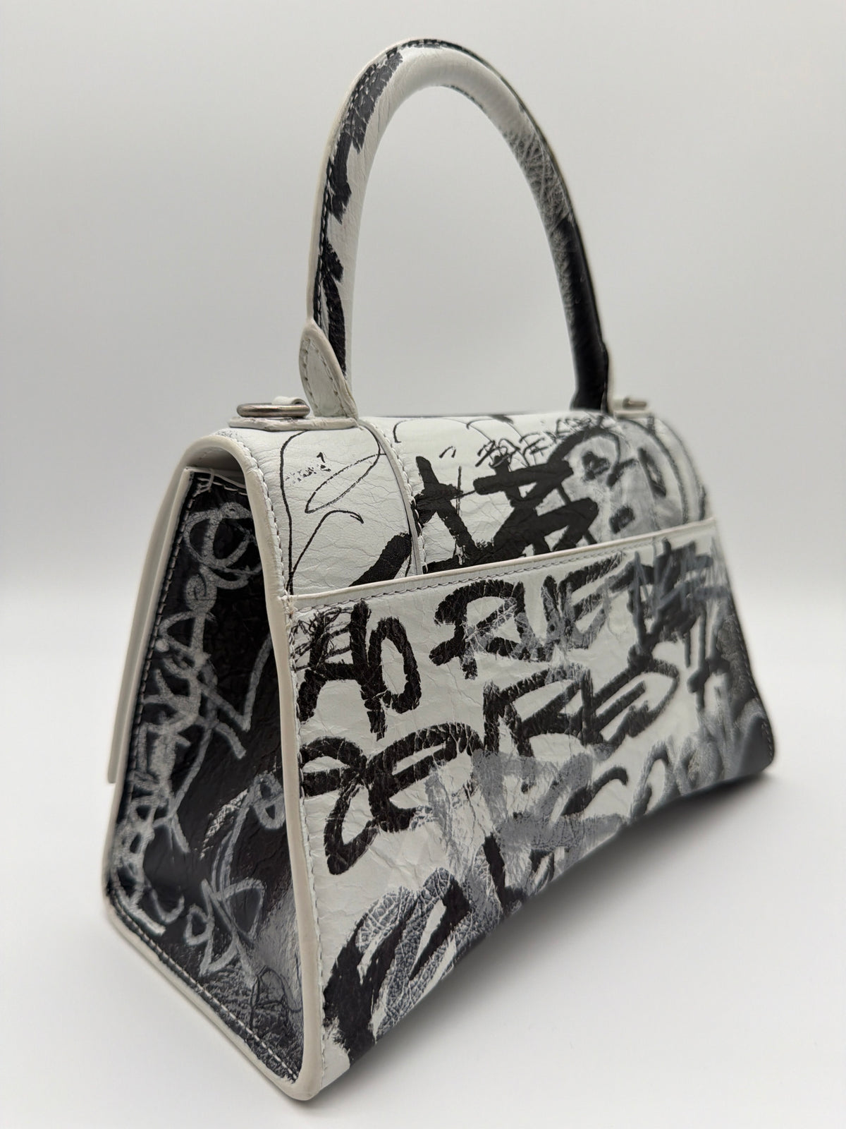 Balenciaga Smooth Calfskin Graffiti Hourglass Top Handle image 4