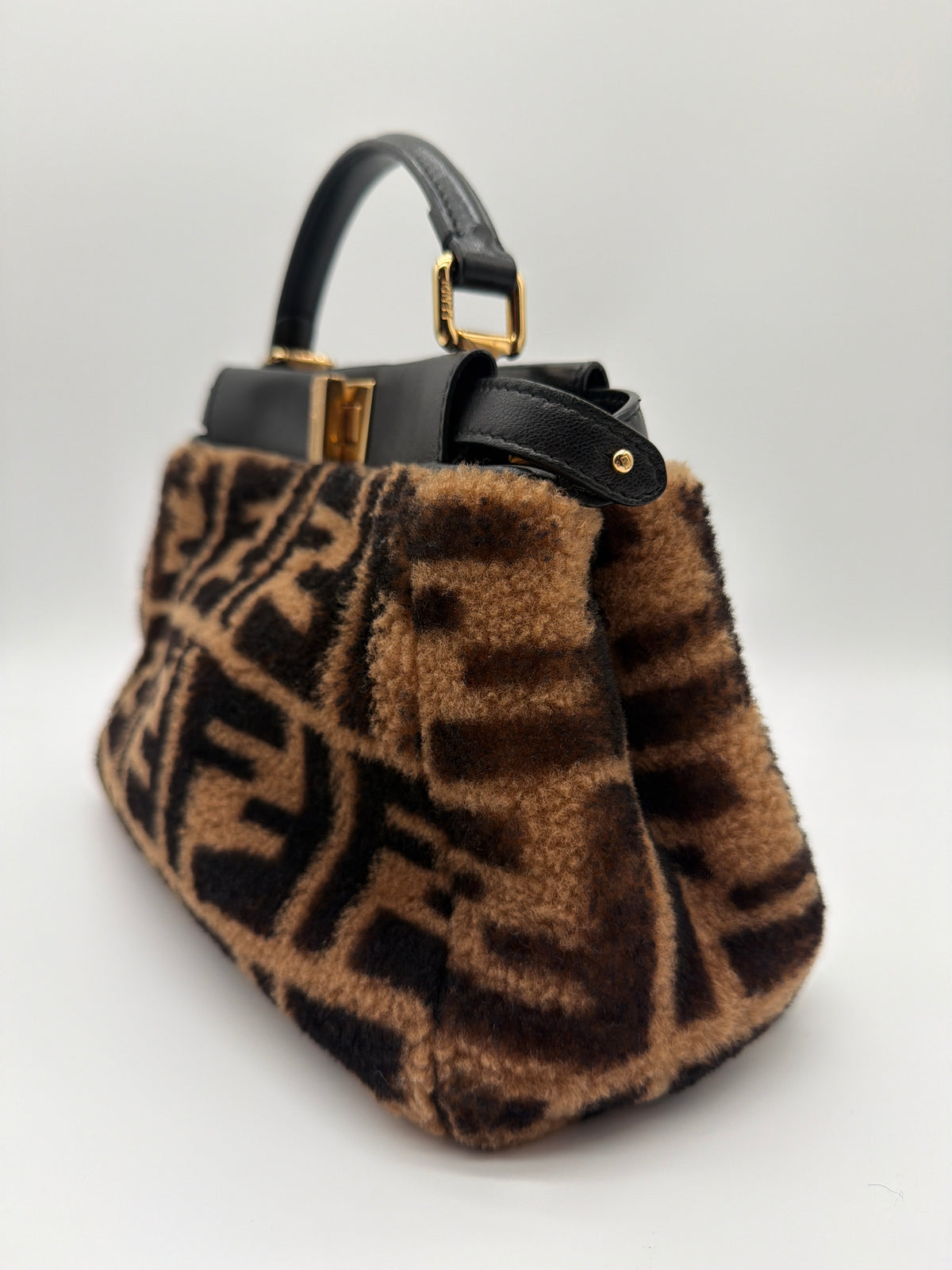 Fendi Shearling Nappa Macro FF 1974 Mini Peekaboo image 3