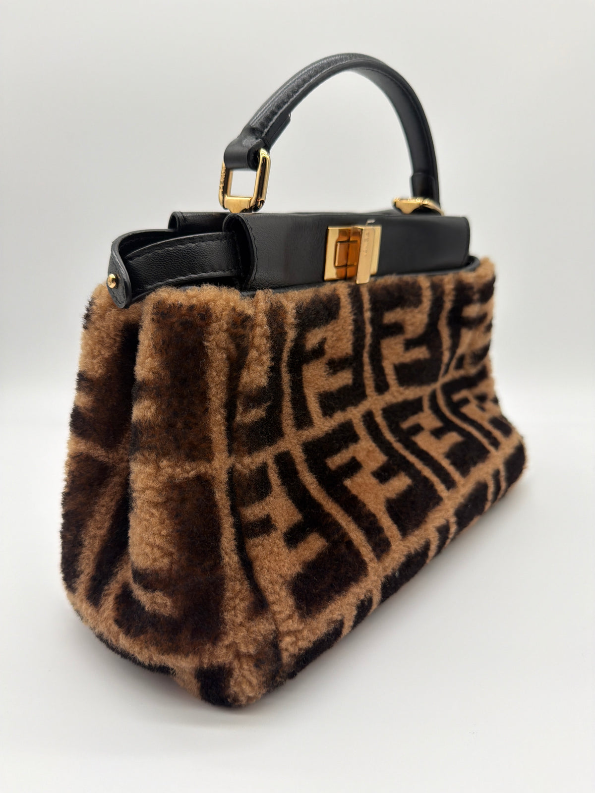 Fendi Shearling Nappa Macro FF 1974 Mini Peekaboo image 4