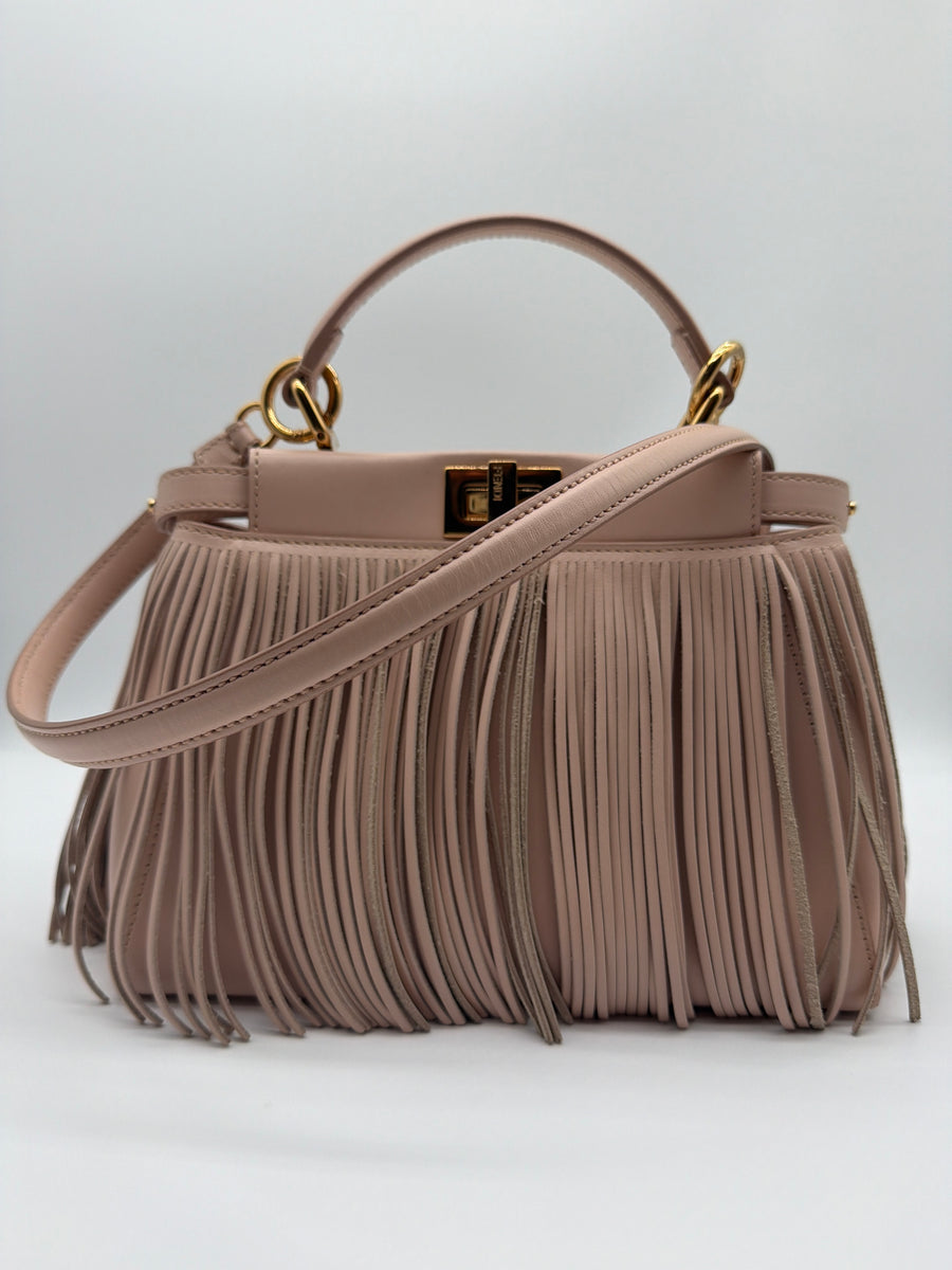 Fendi Mini Fringe Peekaboo in pink