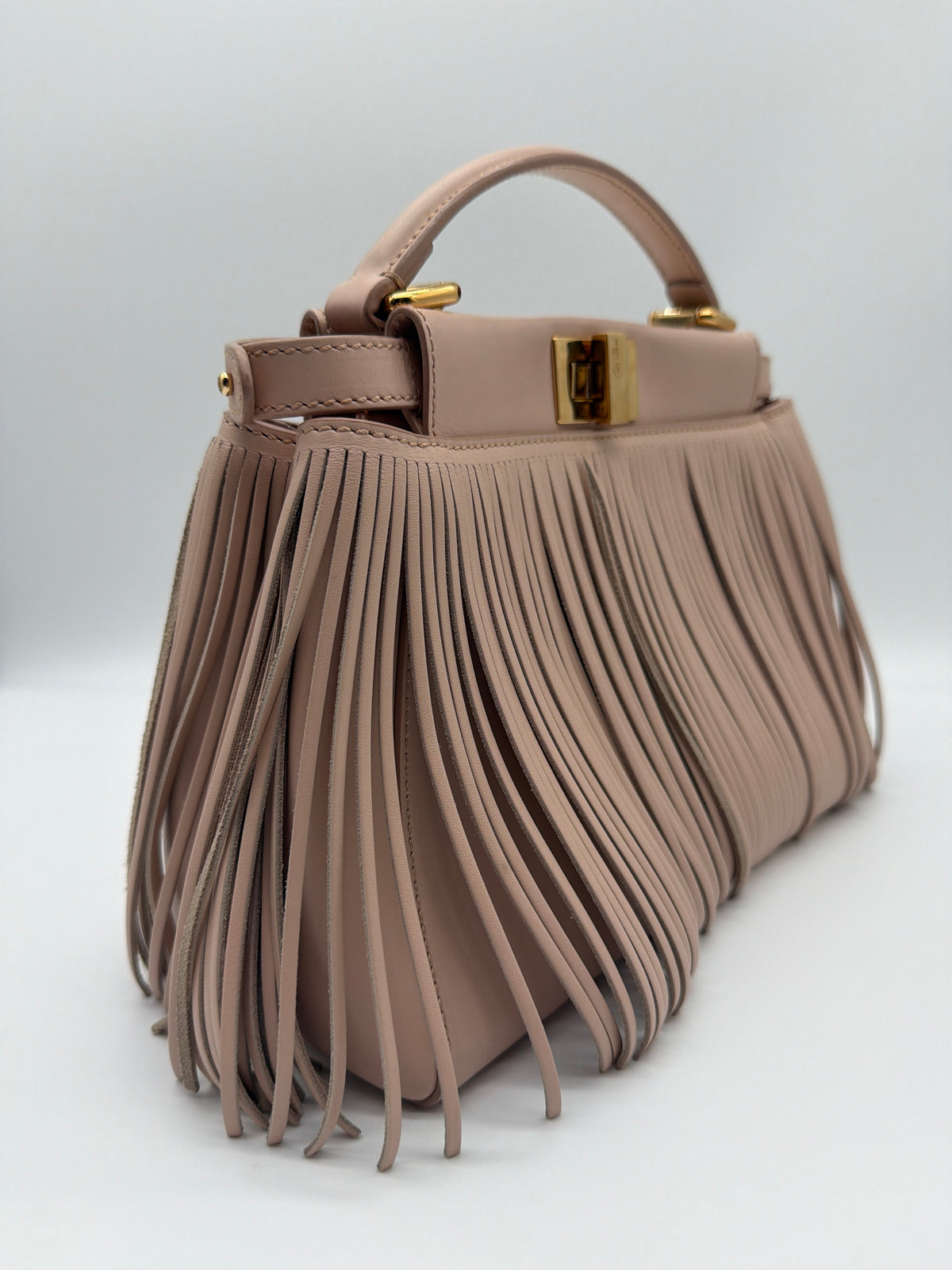 Fendi Mini Fringe Peekaboo in pink image 4