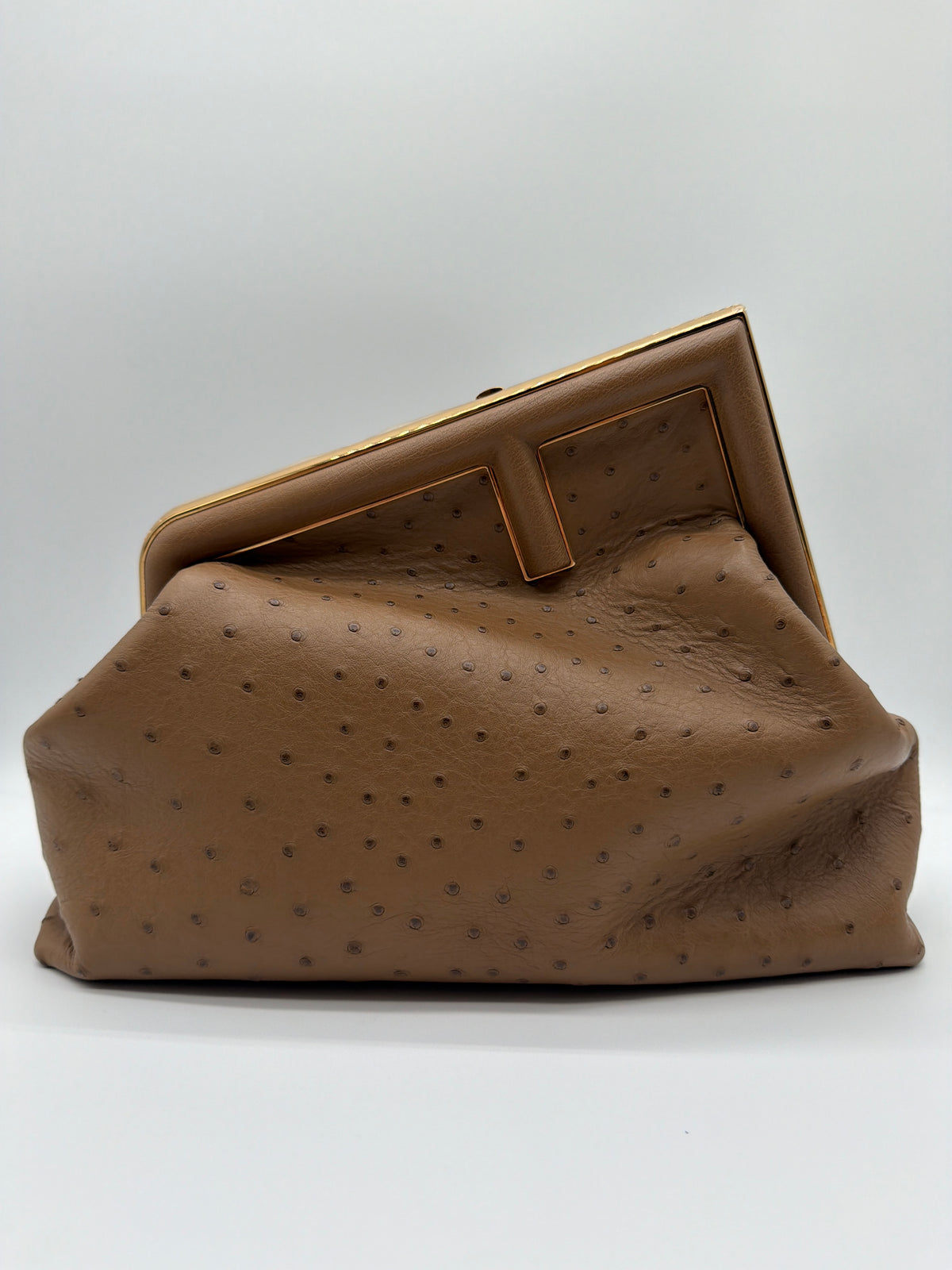 Fendi First in brown ostrich image 2