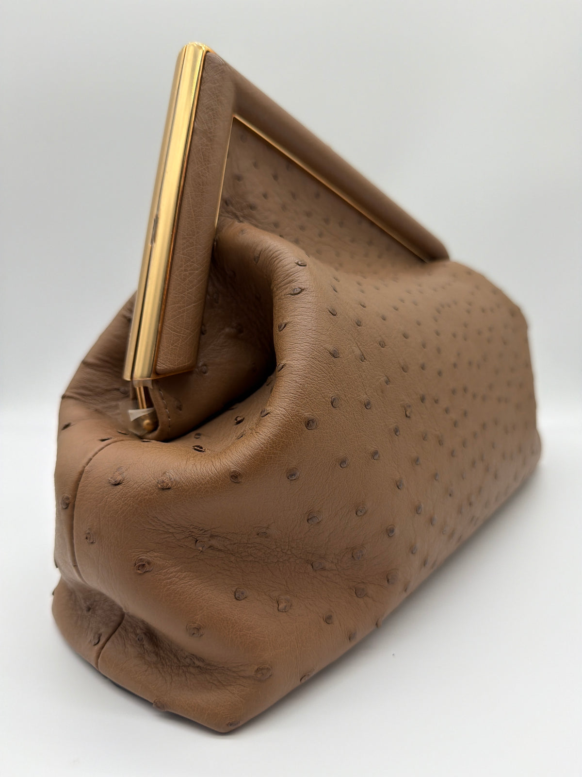 Fendi First in brown ostrich image 3
