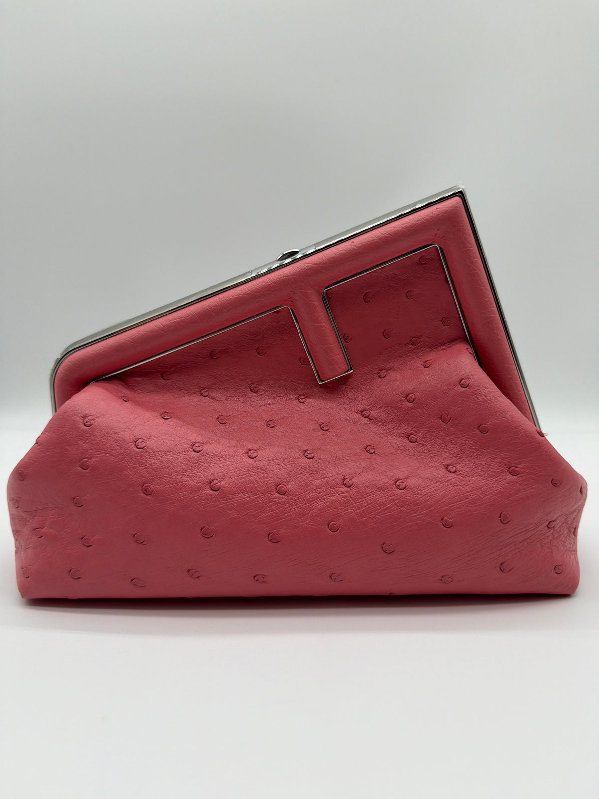 Fendi First Handbag Small in pink ostrich  image 2
