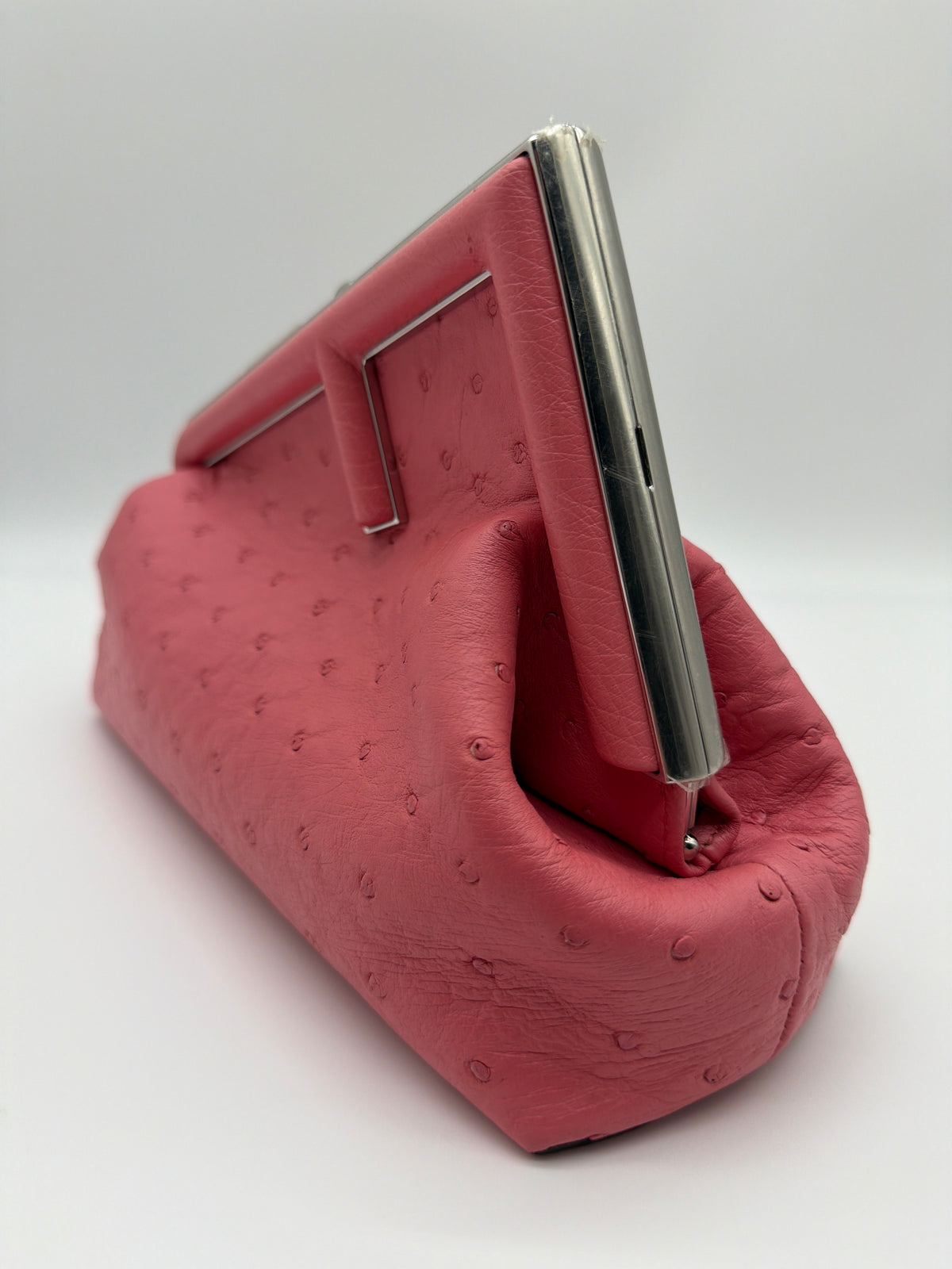 Fendi First Handbag Small in pink ostrich  image 3