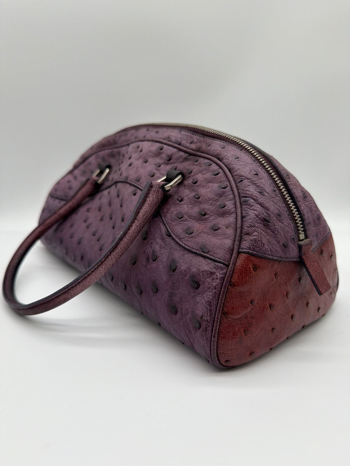 Prada Iris Ostrich Bowling Bag image 3