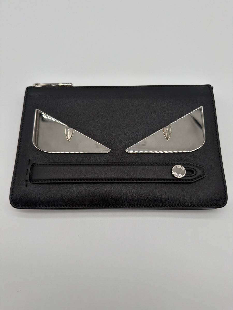 Fendi Bag Bugs Monster Eyes Clutch in black with silver eyes