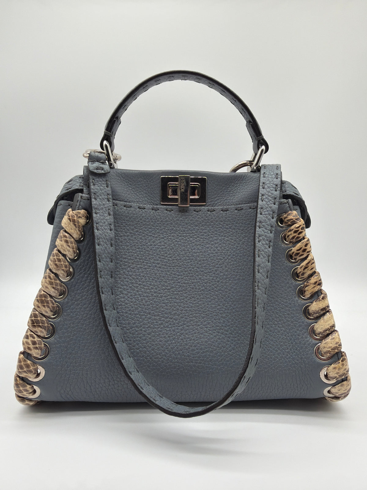 Fendi Selleria Mini Peekaboo Bag in blue image 1