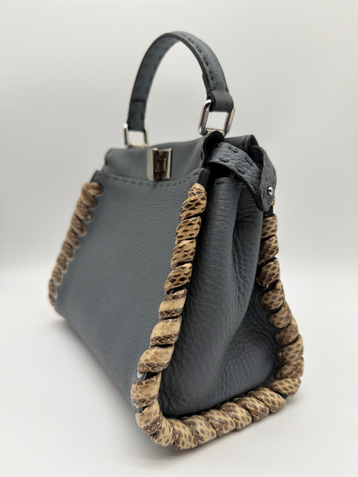 Fendi Selleria Mini Peekaboo Bag in blue image 3