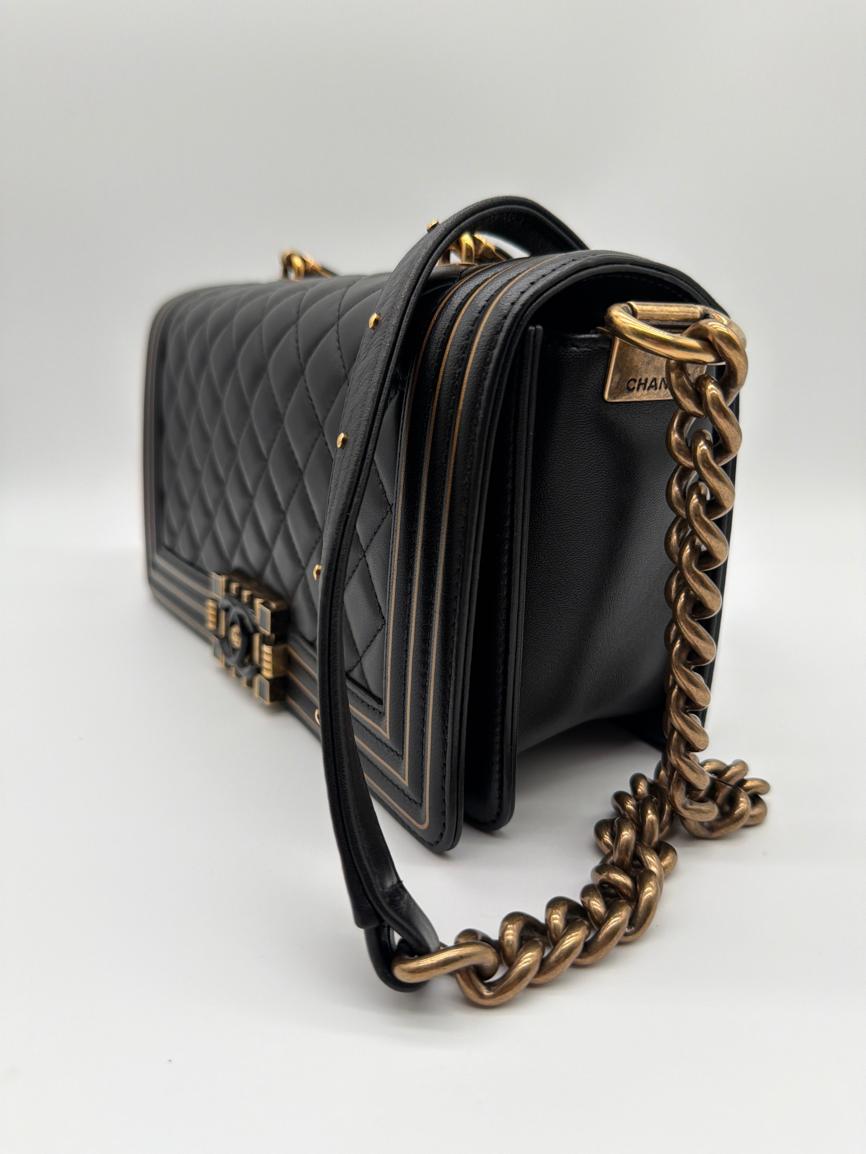 Chanel Boy Studded Handle Flap Bag - image 2