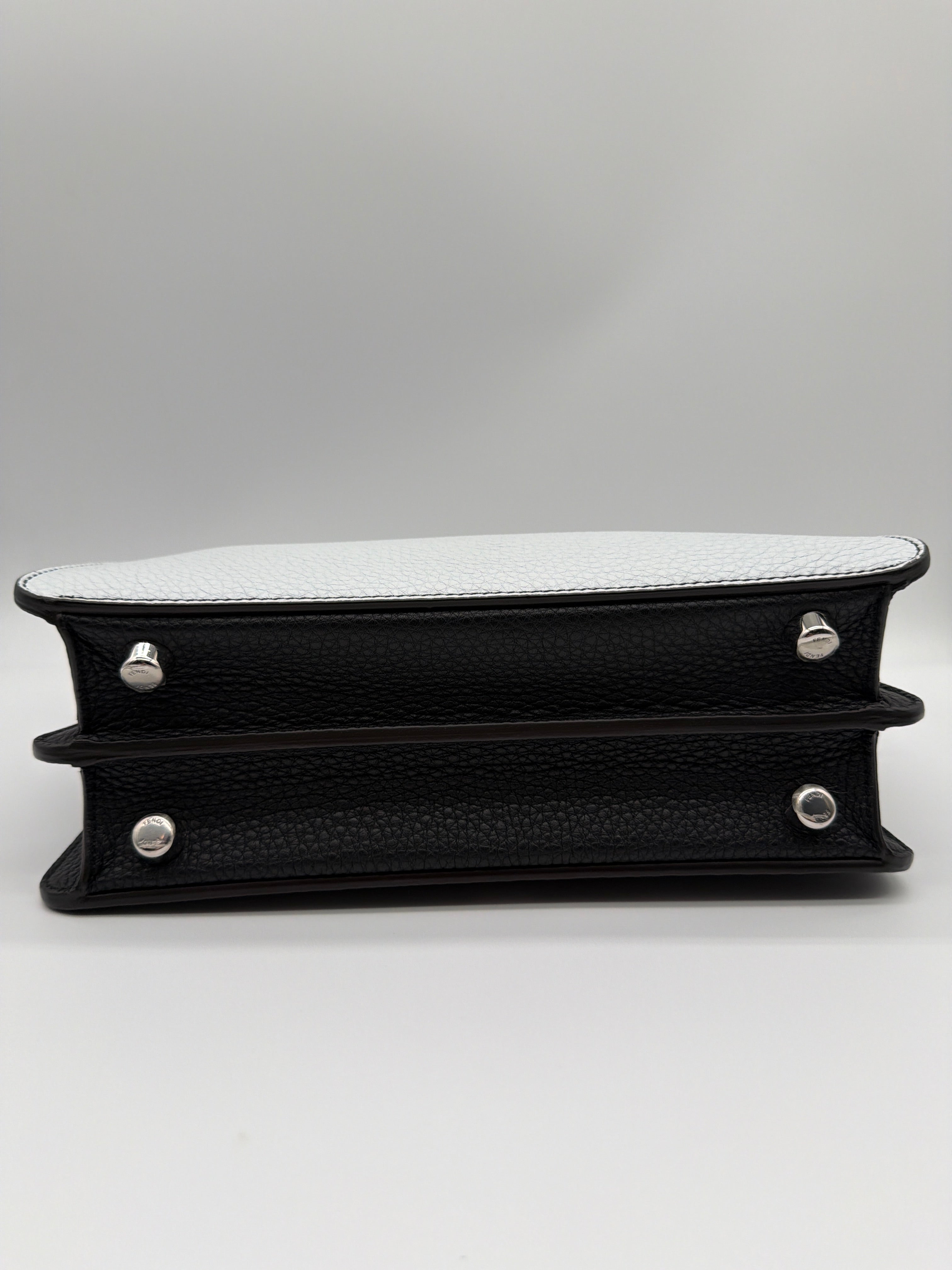 Fendi Black/Blue Cloud Graphic Leather Small Peekaboo Iseeu — image 4