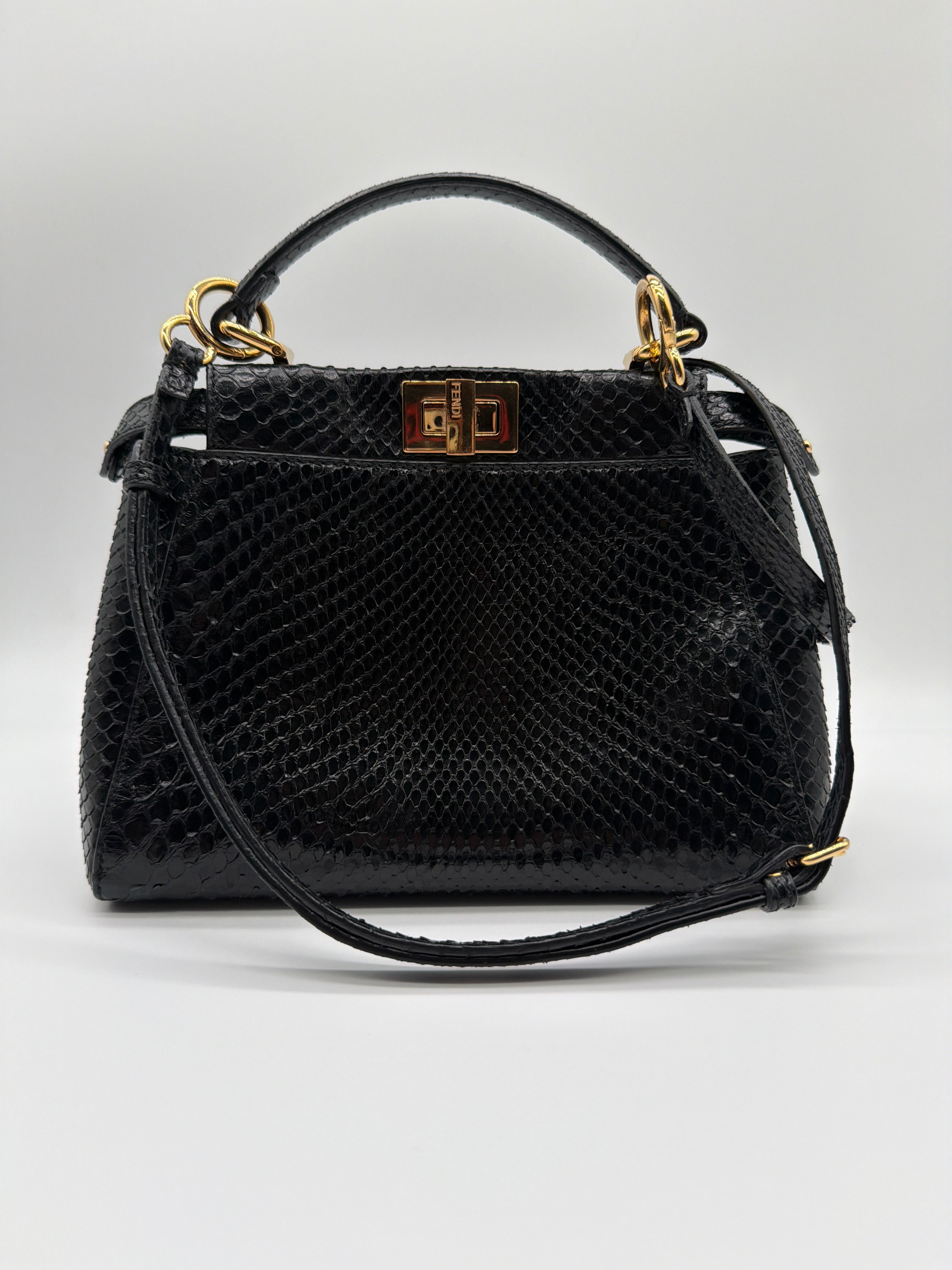 Fendi Peekaboo Mini in black python — image 1