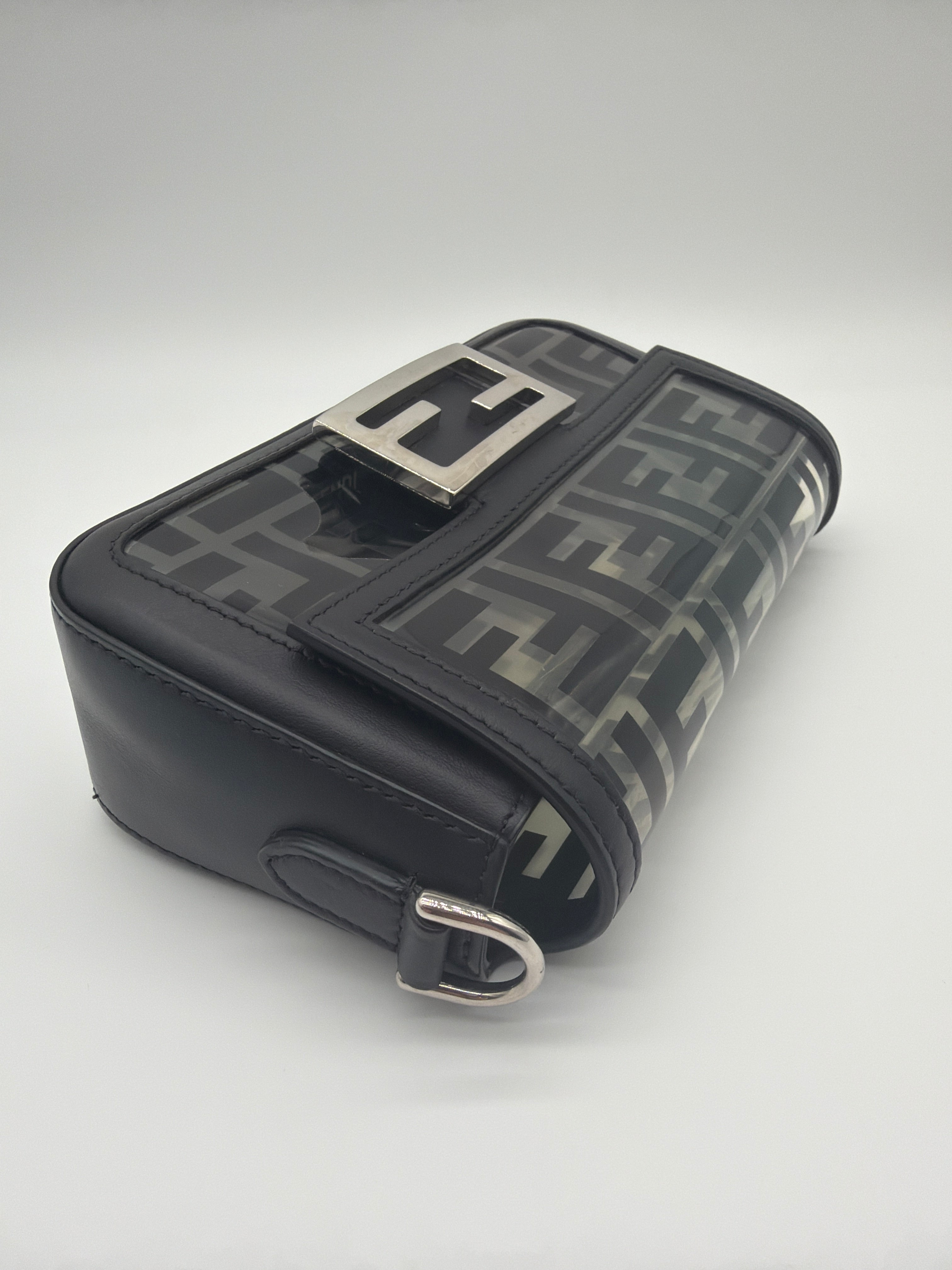 Fendi Clear and Black Zucca PVC Baguette — image 3