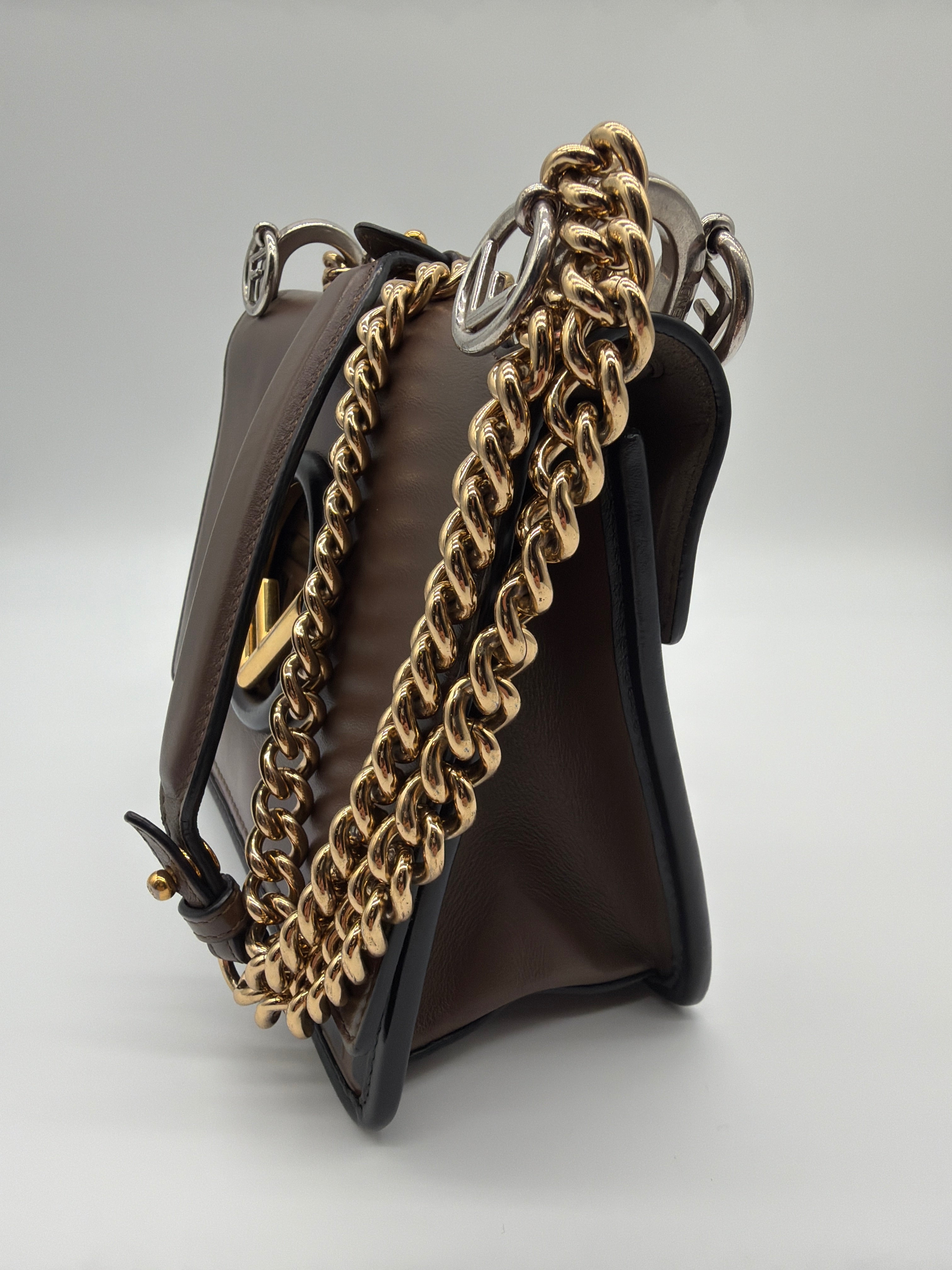 Fendi Kan I F small shoulder bag in brown and black - image 2