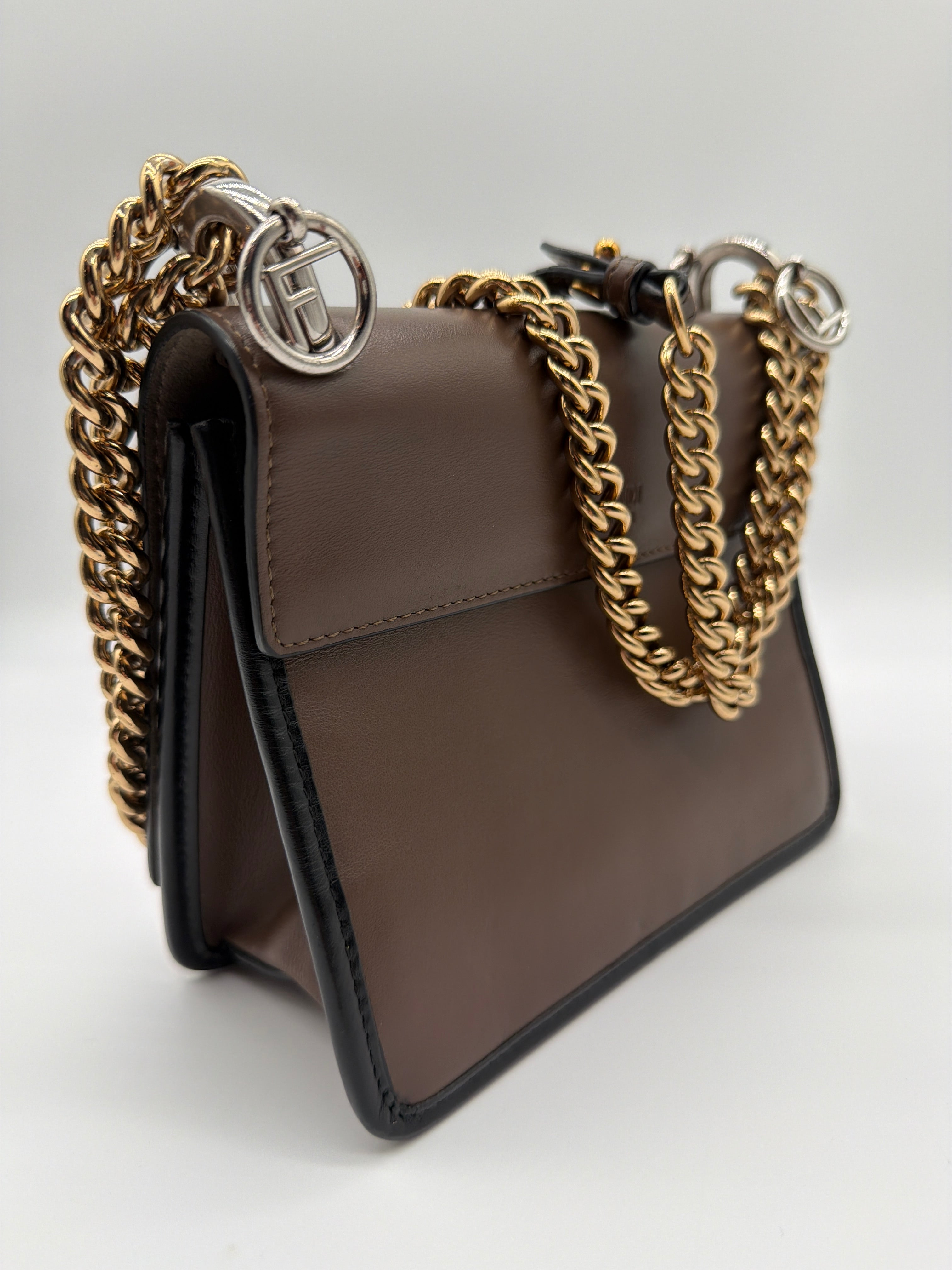 Fendi Kan I F small shoulder bag in brown and black - image 3