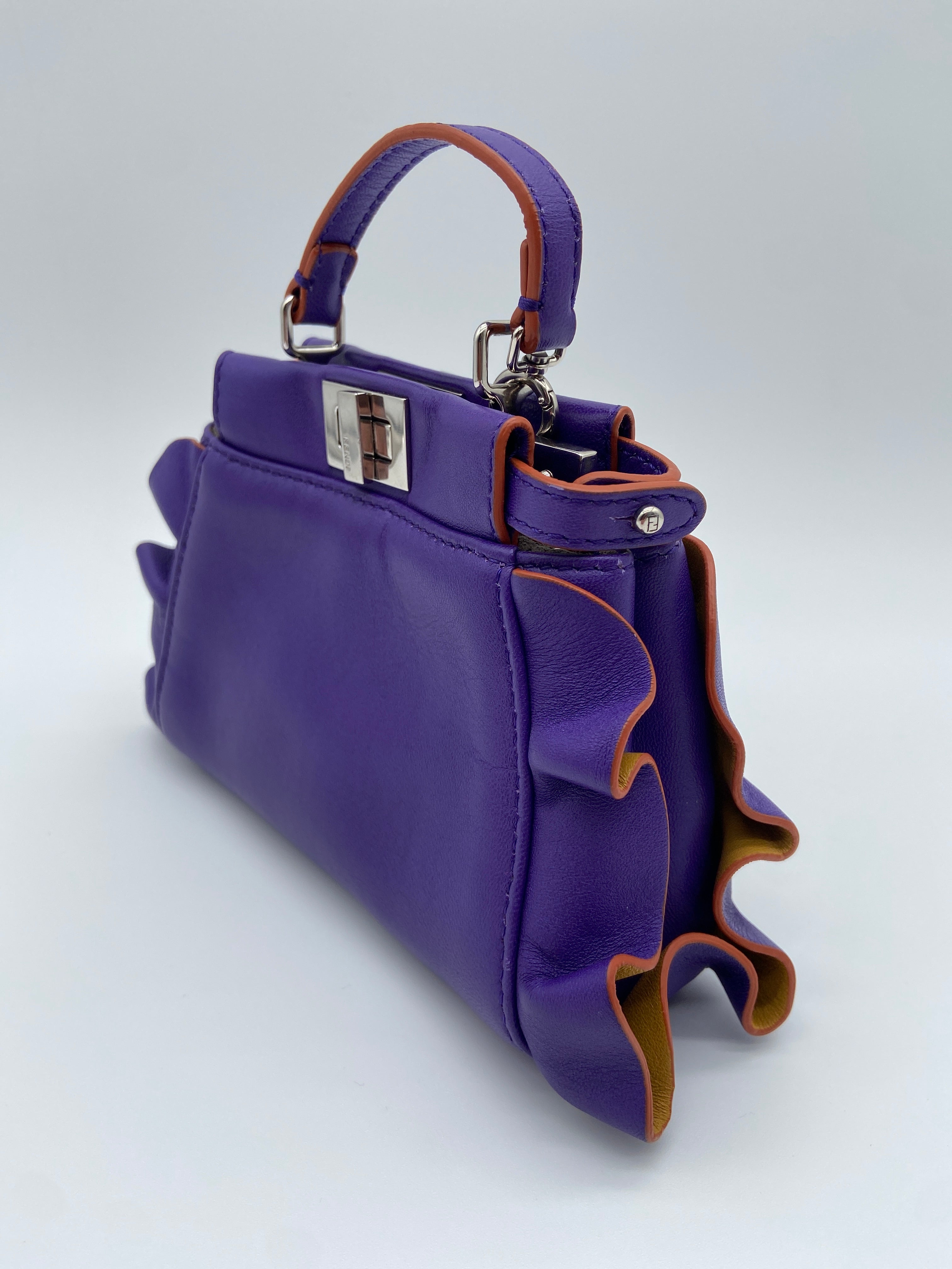 Fendi Micro Peekaboo Waves, Violet Lambskin — image 3