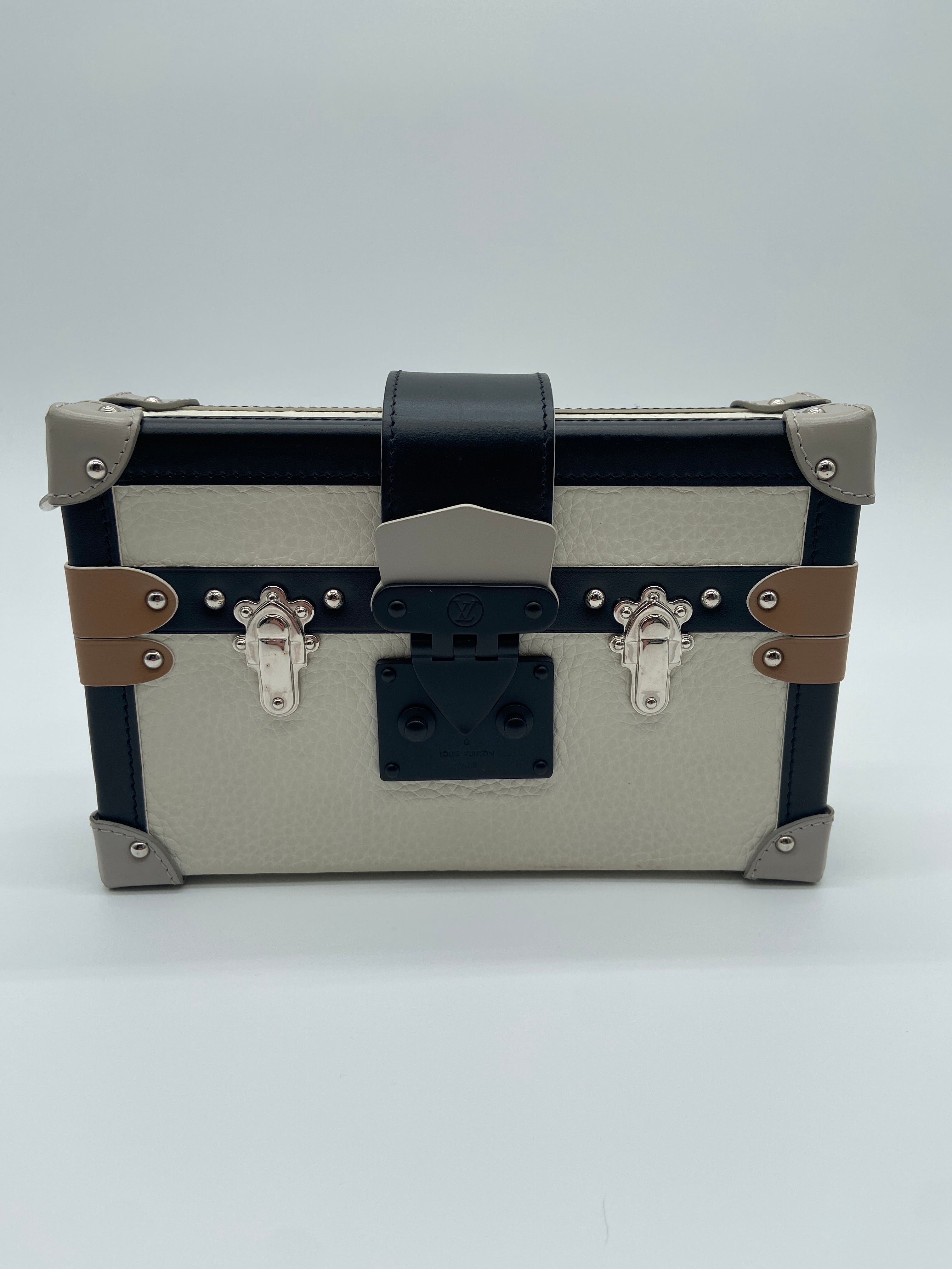 Louis Vuitton Epi Petite Malle bag in white and black leather with silver-tone hardware — image 2