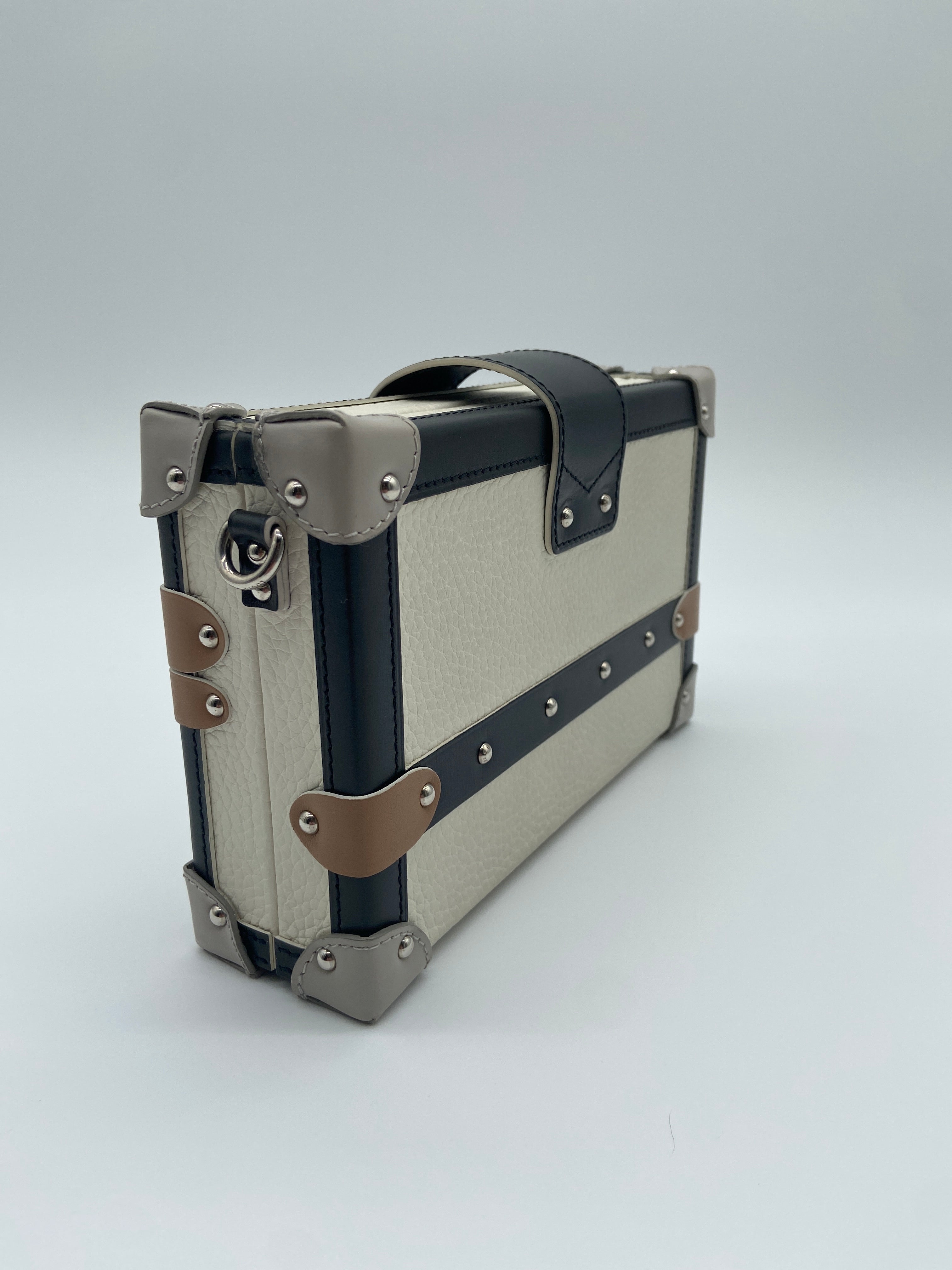Louis Vuitton Epi Petite Malle bag in white and black leather with silver-tone hardware — image 5