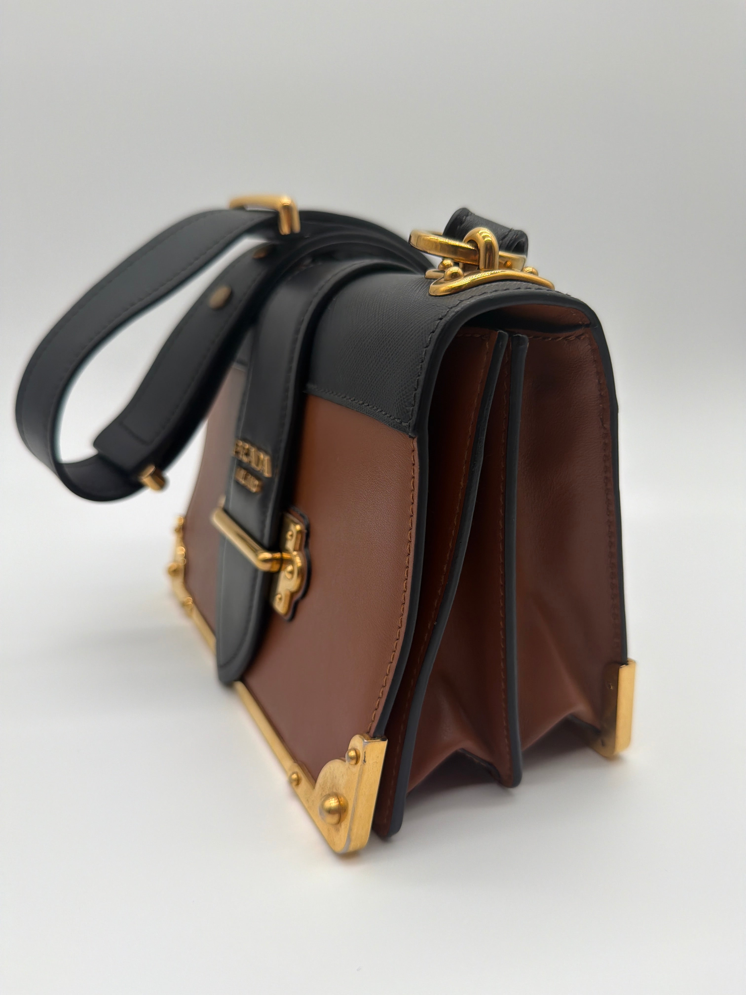 Prada Cahier bag in caramel and black — image 2