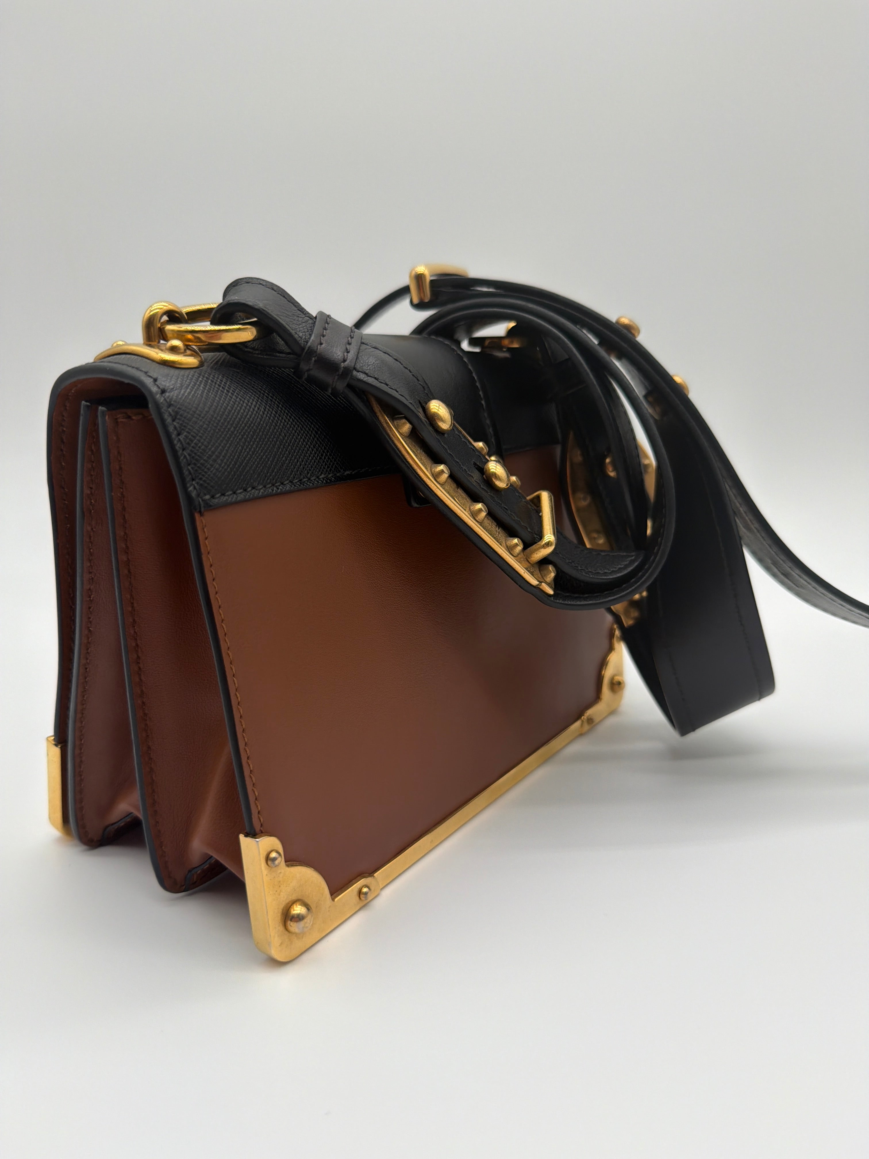 Prada Cahier bag in caramel and black — image 3