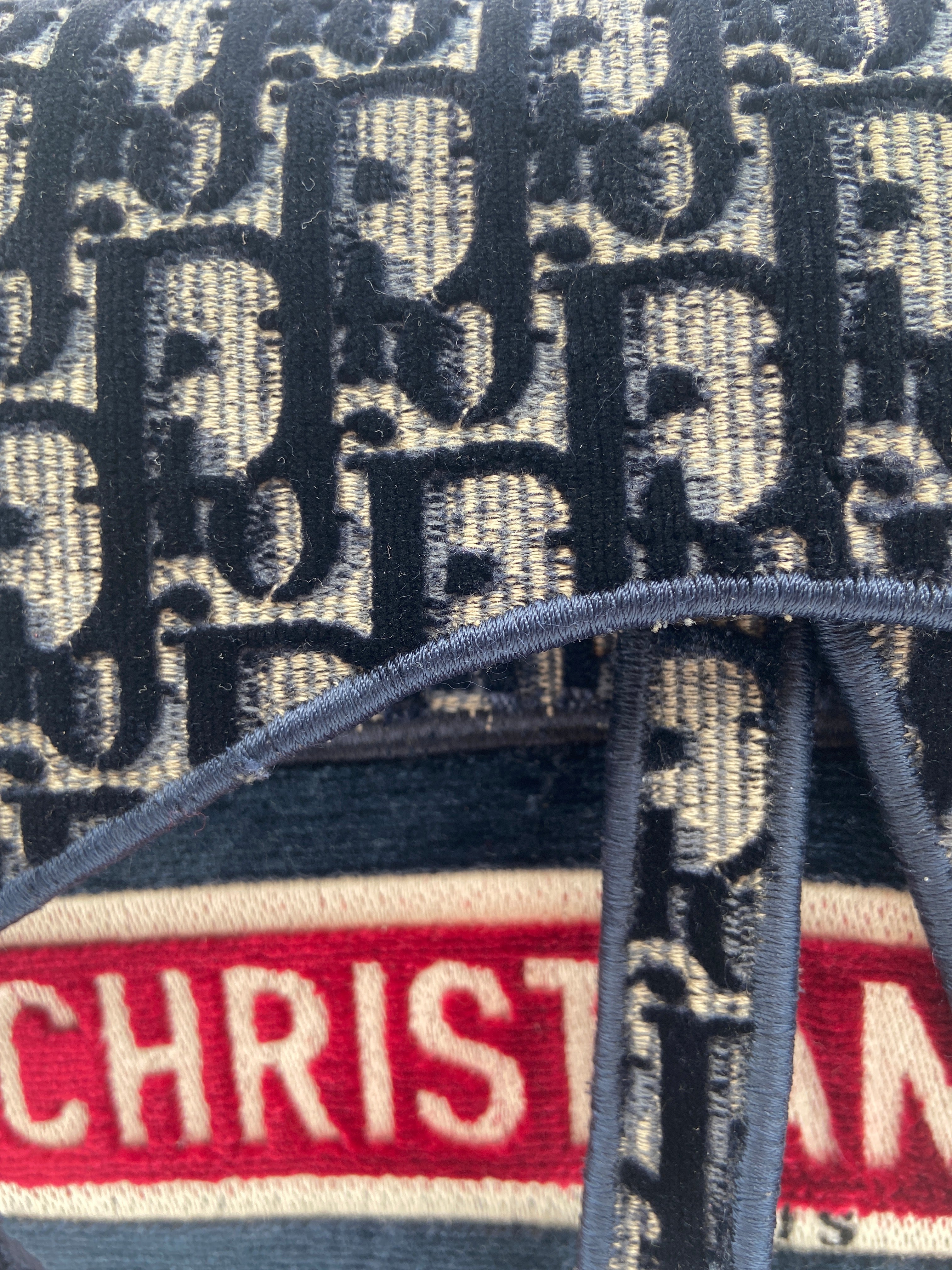 Christian Dior Saddle Bag in blue oblique velvet - view 2