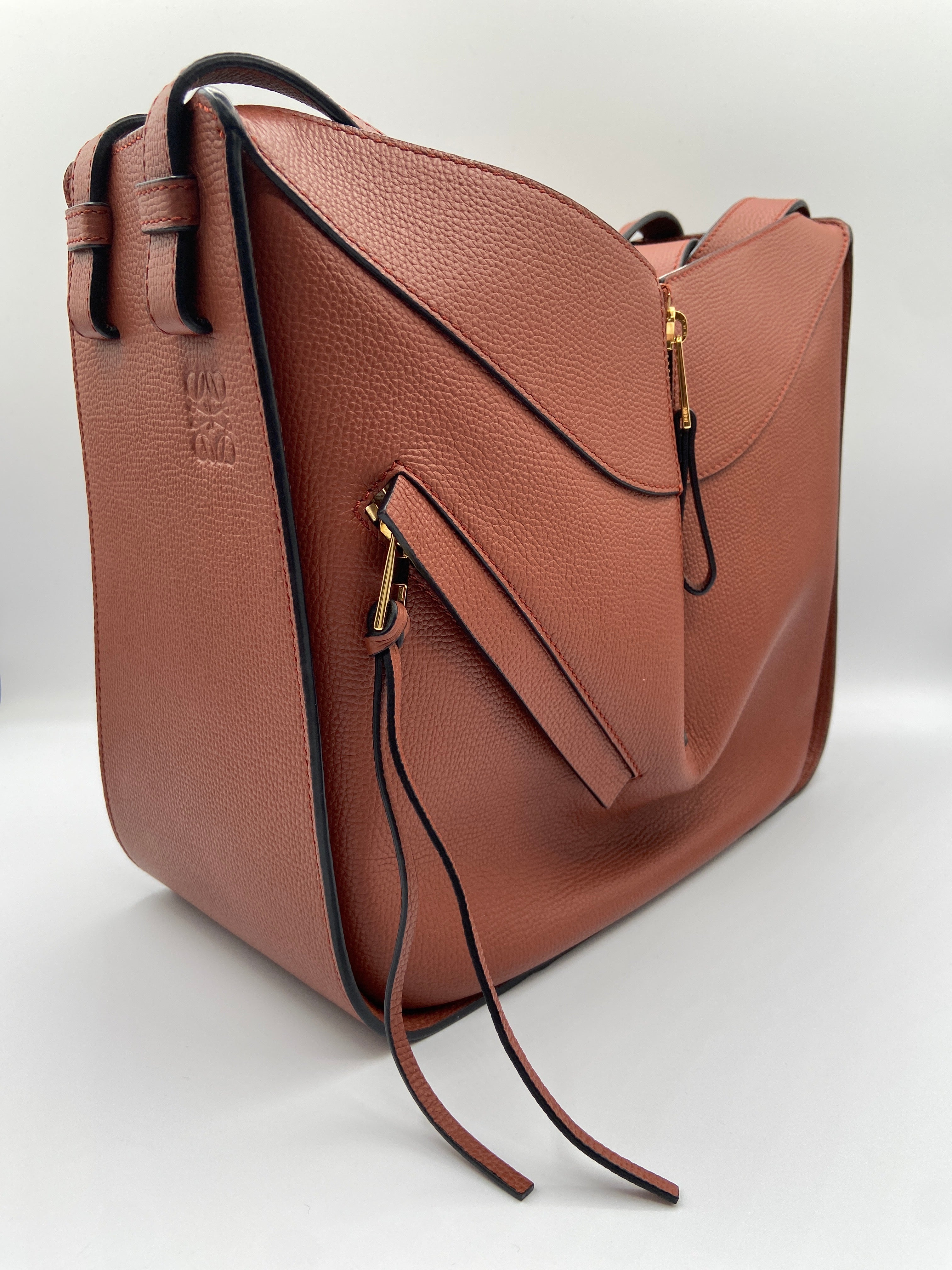 Loewe Calfskin Medium Hammock Bag, Apricot
