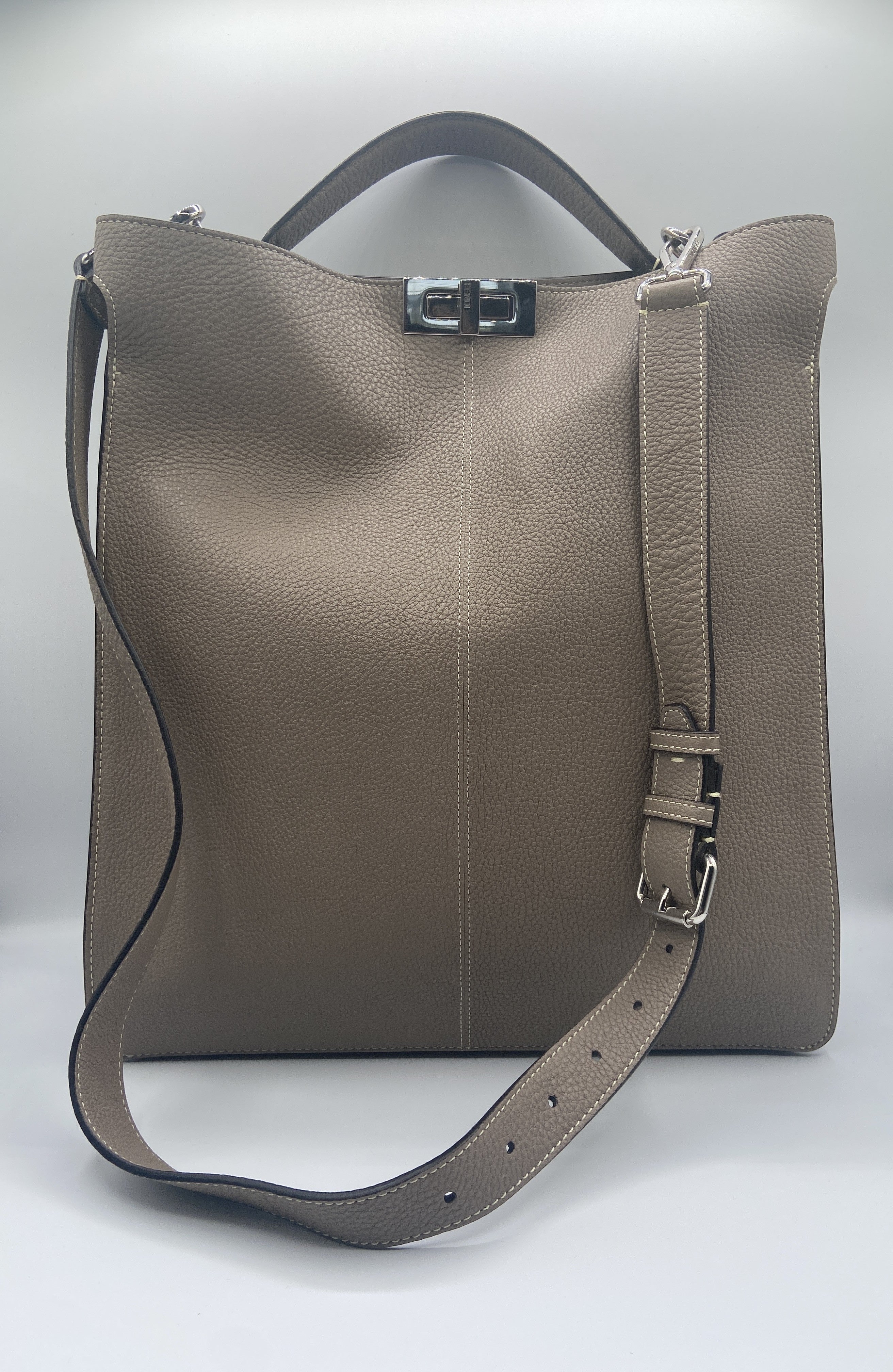 Fendi X-Lite Peekaboo ISeeU Tote – Taupe/Grey Leather