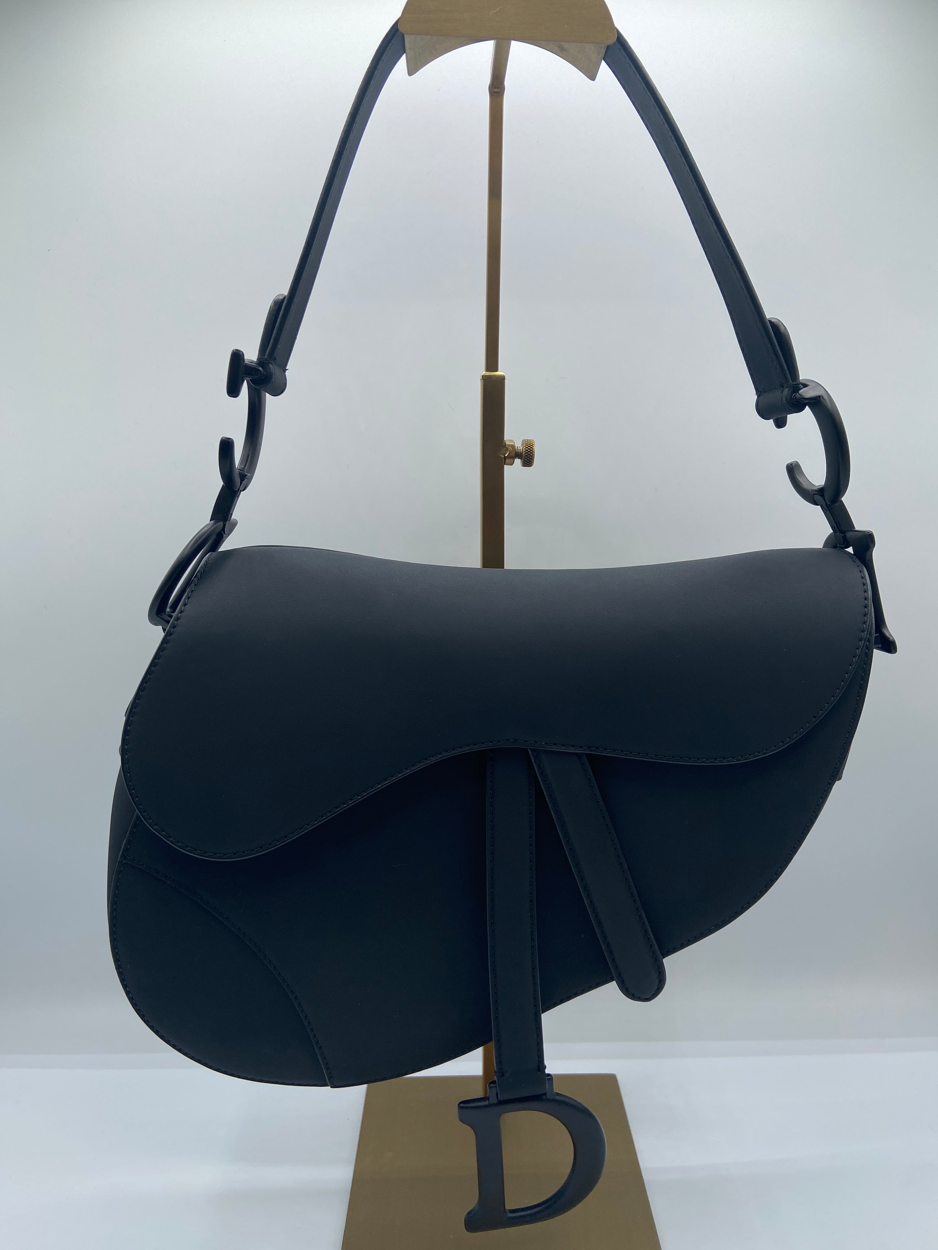 Christian Dior Saddle Bag – Black Ultramatte Calfskin with Matte Black Hardware