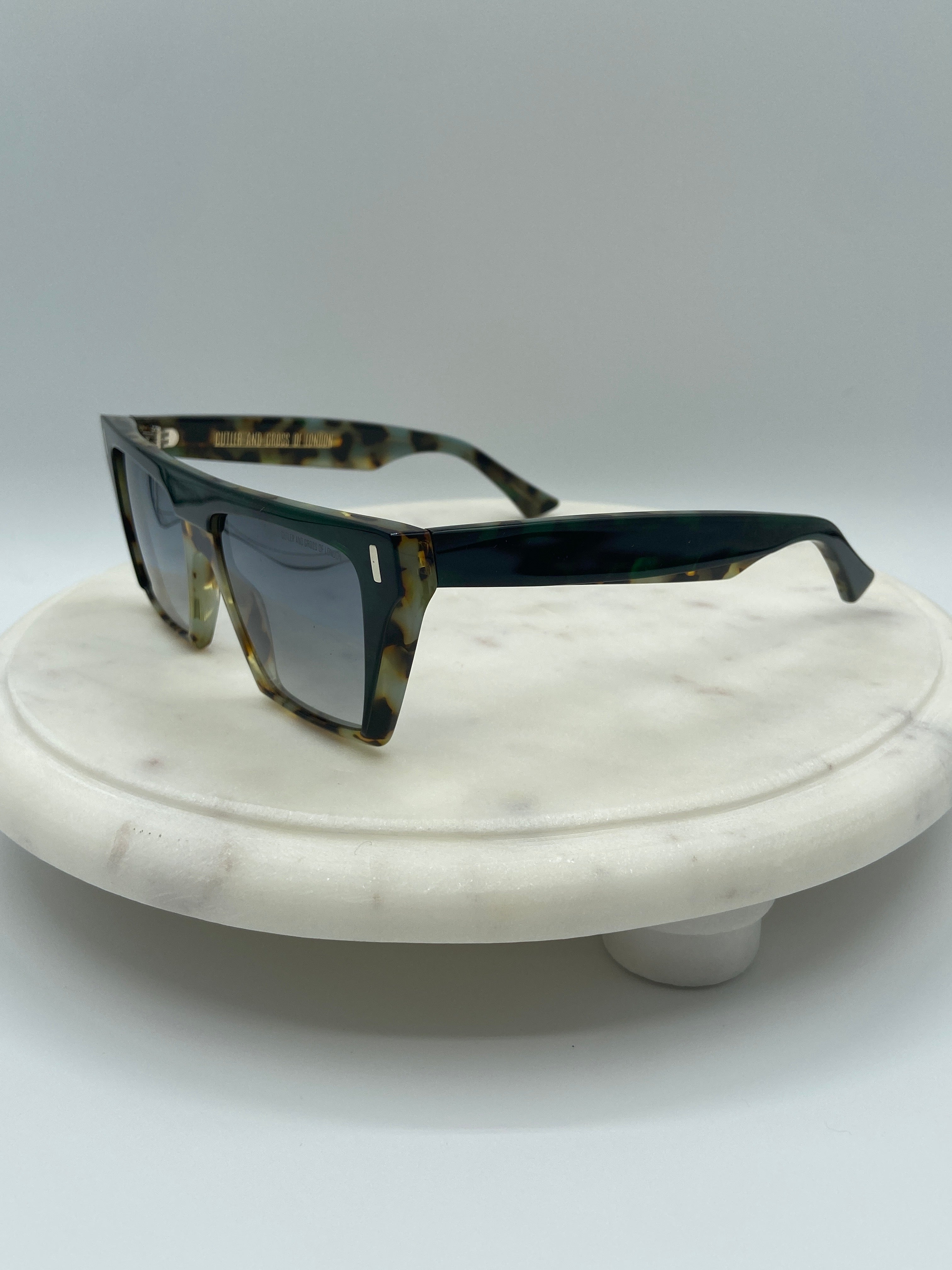 Cutler and Gross of London Oversized Square Sunglasses – Tortoise/Green Acetate