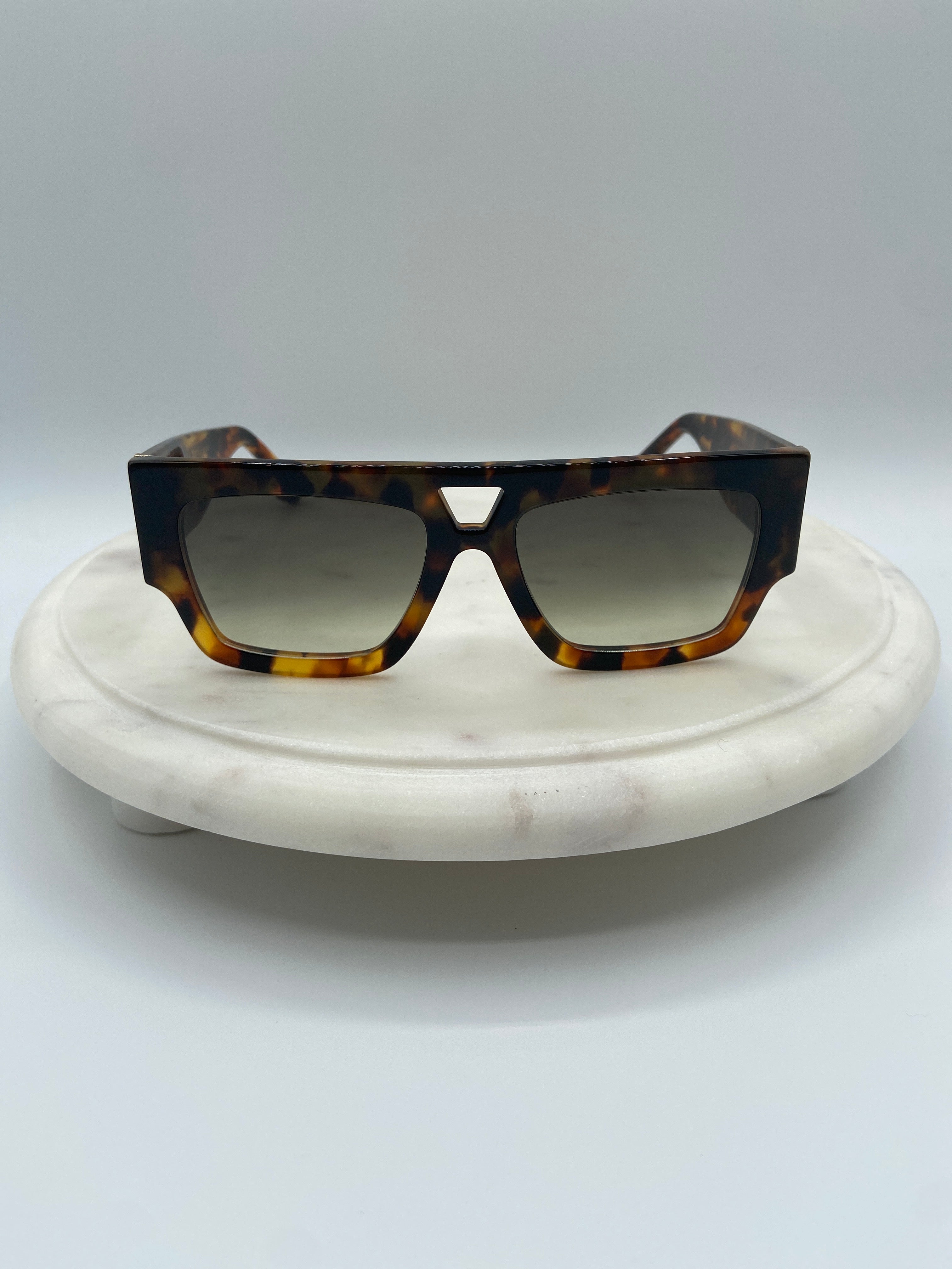 Victoria Beckham Oversized Square Sunglasses – Tortoise Acetate