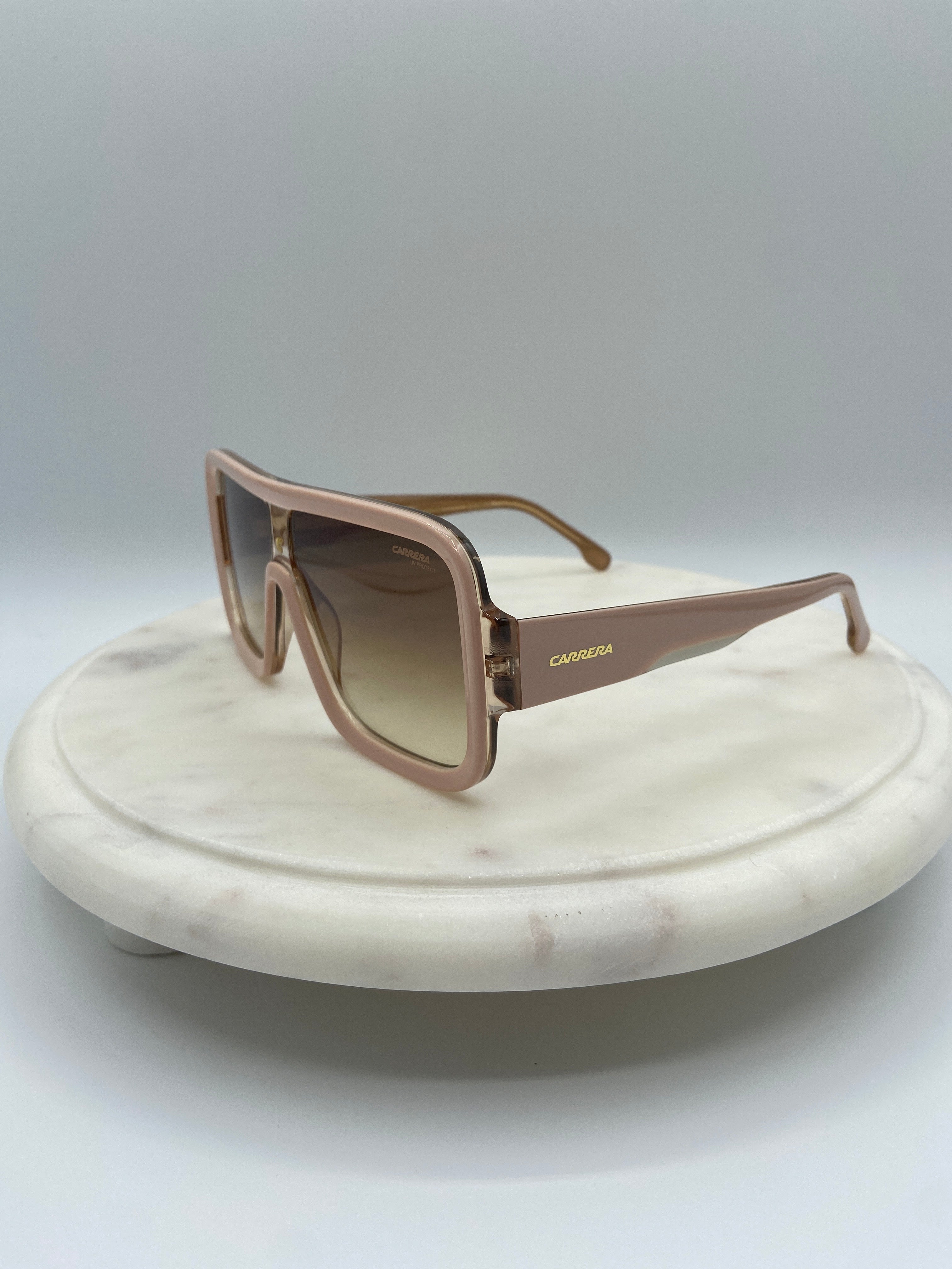 Carrera Oversized Square Sunglasses – Nude Pink with Gradient Lenses