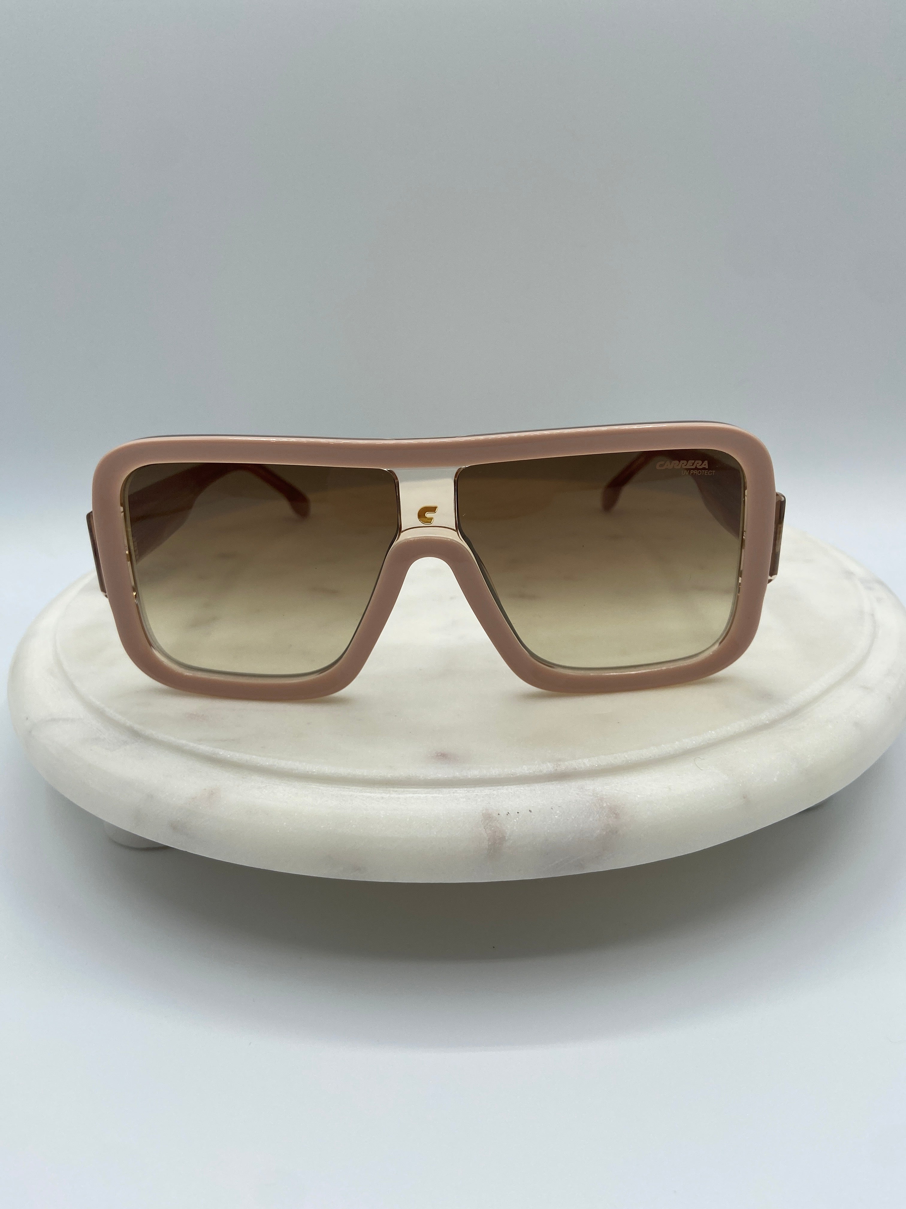 Carrera Oversized Square Sunglasses – Nude Pink with Gradient Lenses