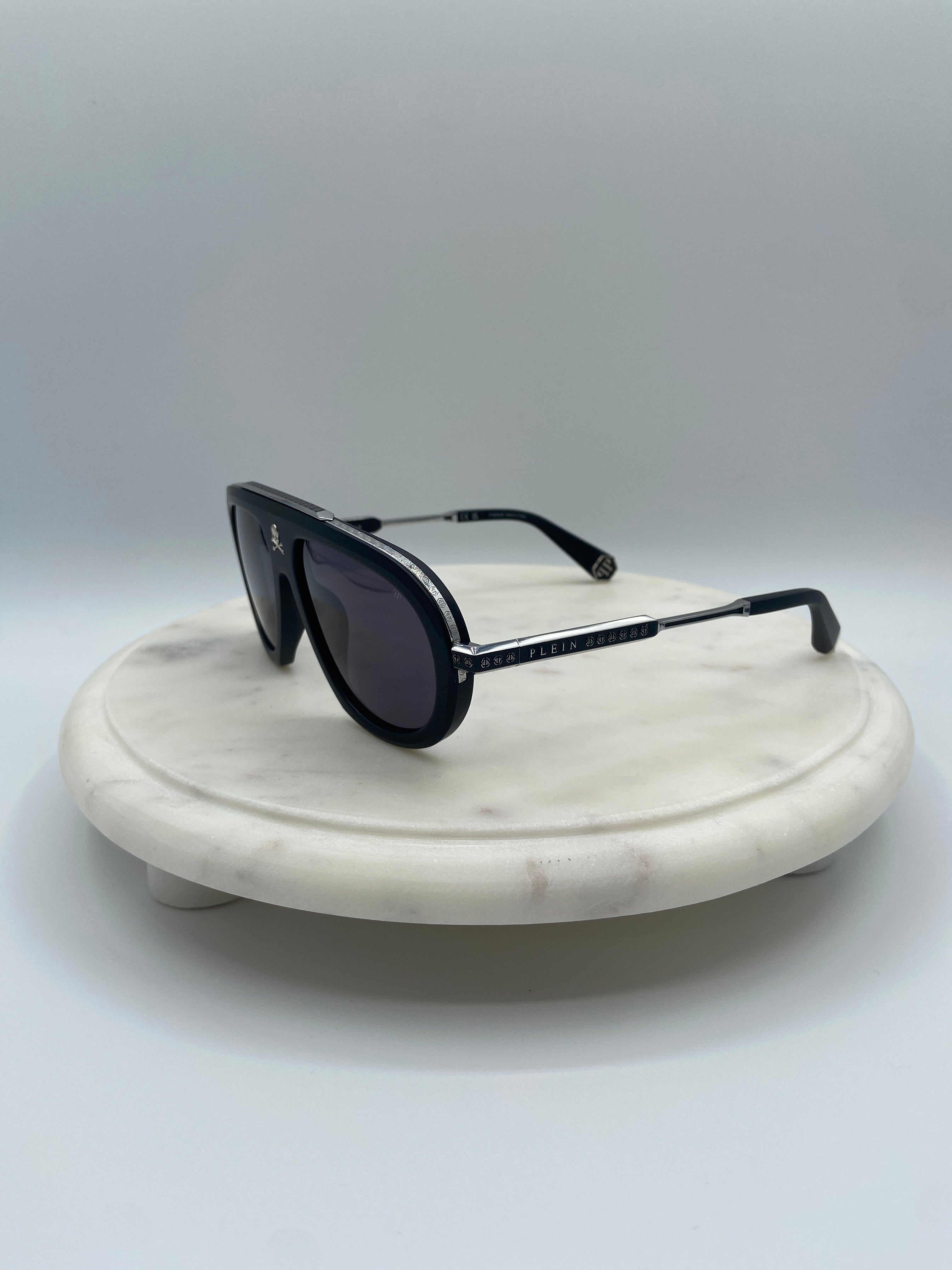 Philipp Plein Skull Aviator Sunglasses – Black